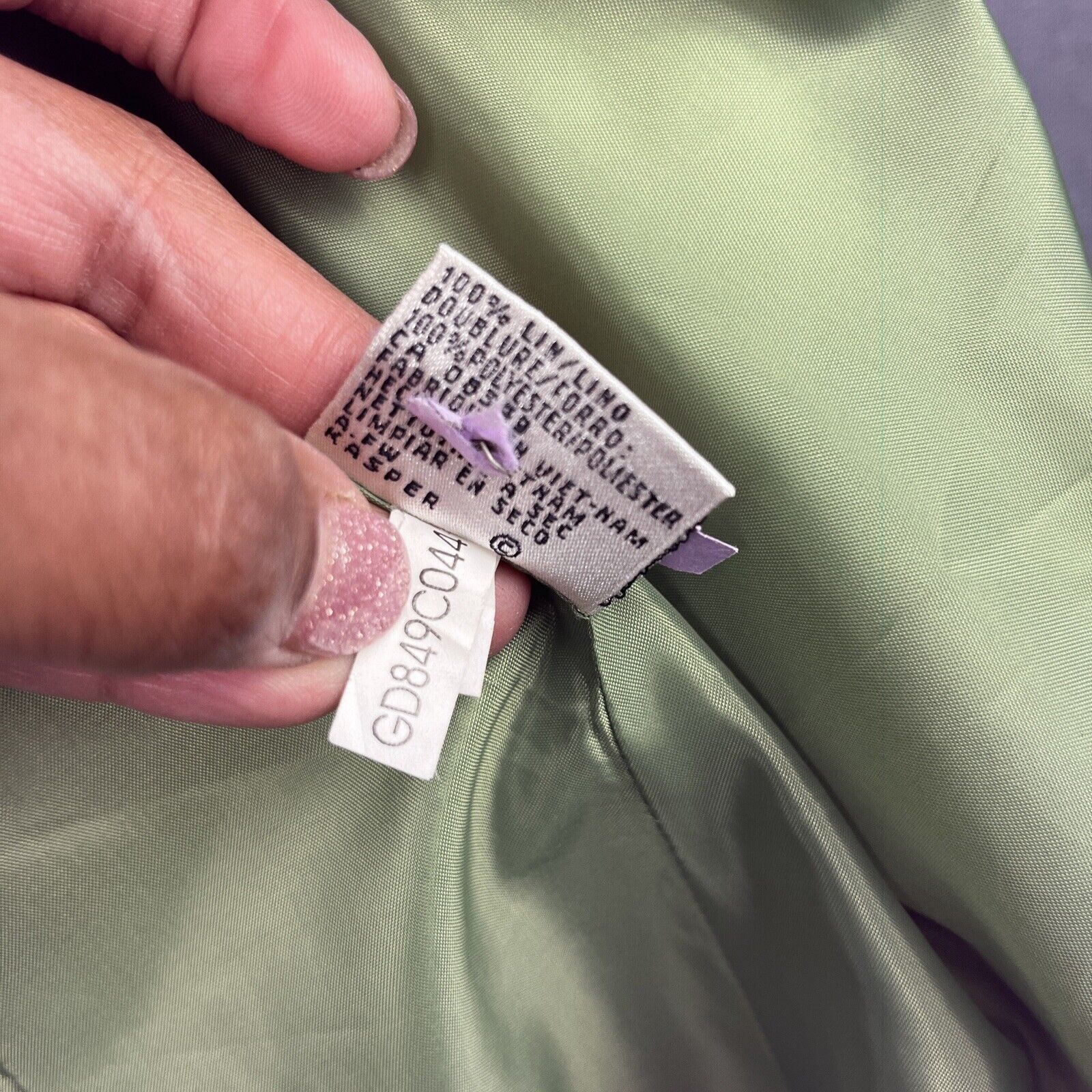 Other Le Suit Petite 100% Linen Blazer Jacket Women 12P Green Vtg Size XL / US 12-14 / IT 48-50 - 14 Thumbnail