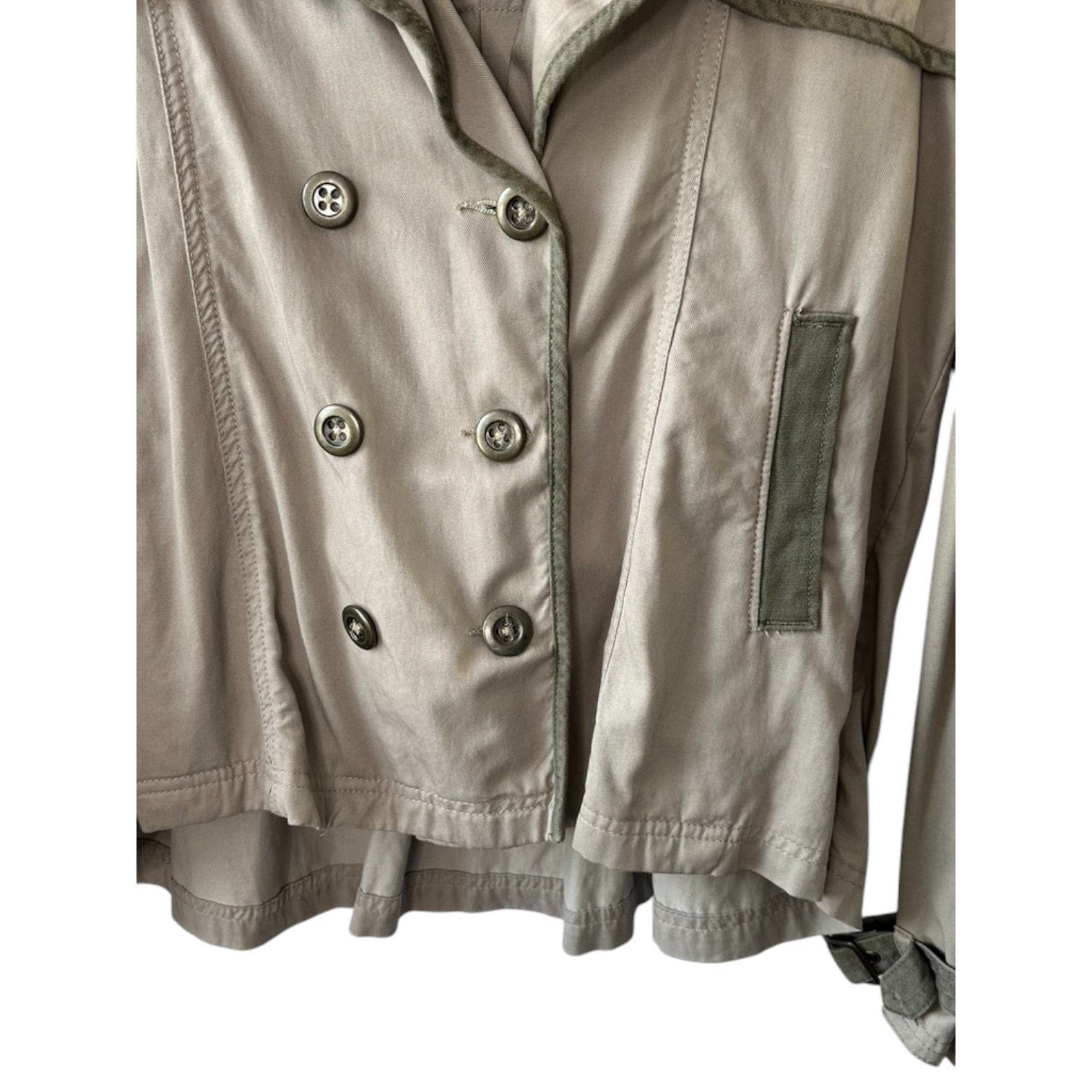 Free People Free People Khaki Double Breasted Cotton Blend Jacket 12 Size XL / US 12-14 / IT 48-50 - 4 Thumbnail