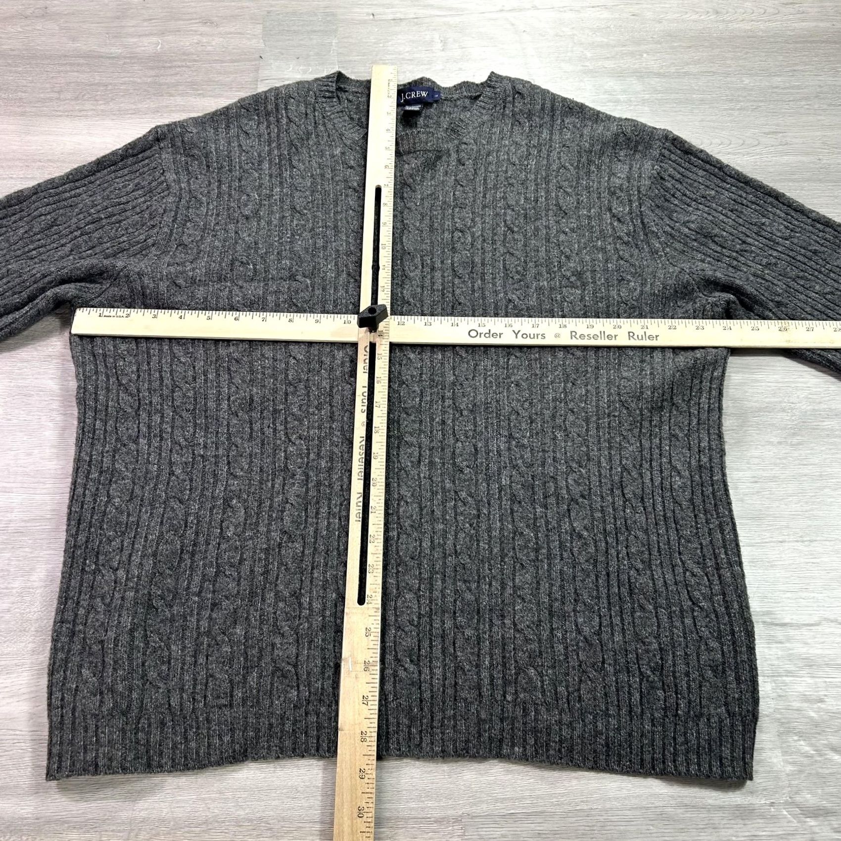 J.Crew VINTAGE J.Crew Sweater Mens Large Gray Lambswool Blend Cable-Knit Crewneck Pullover Size US L / EU 52-54 / 3 - 5 Thumbnail