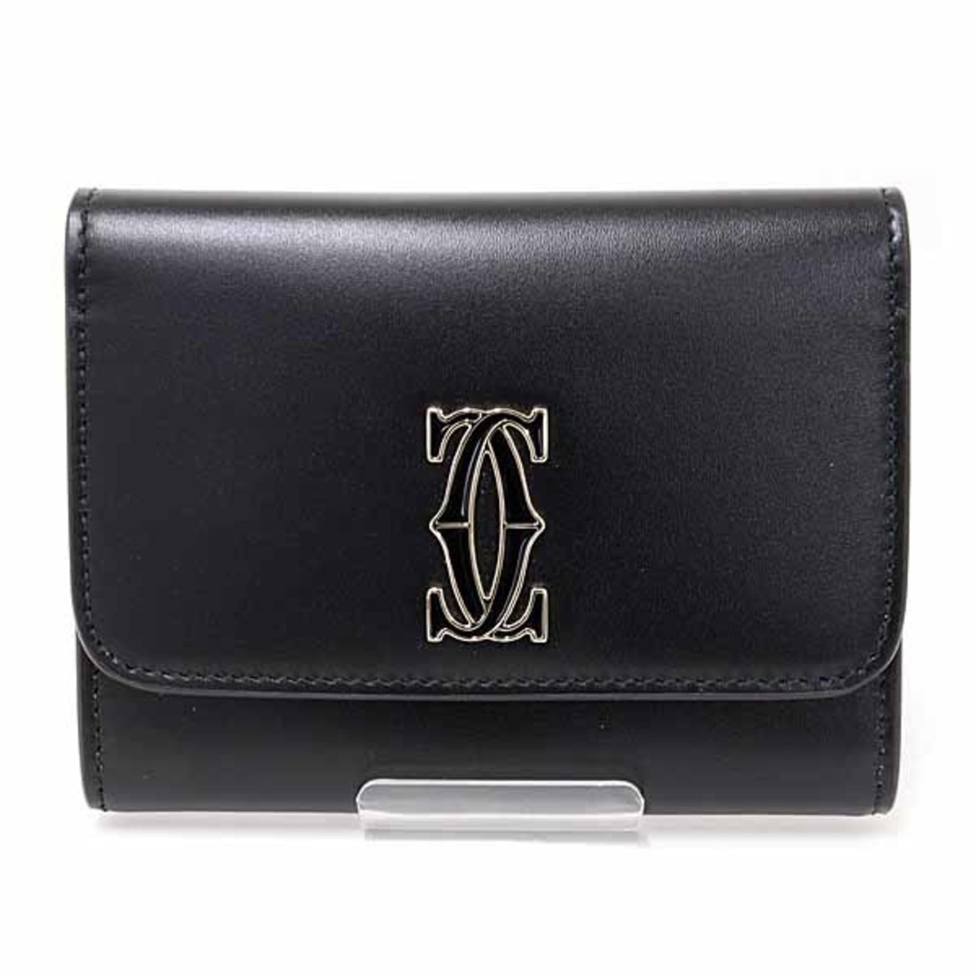 Cartier Cartier Wallet C de Mini Bi-fold Calfskin L3001909 Black Size ONE SIZE - 1 Thumbnail