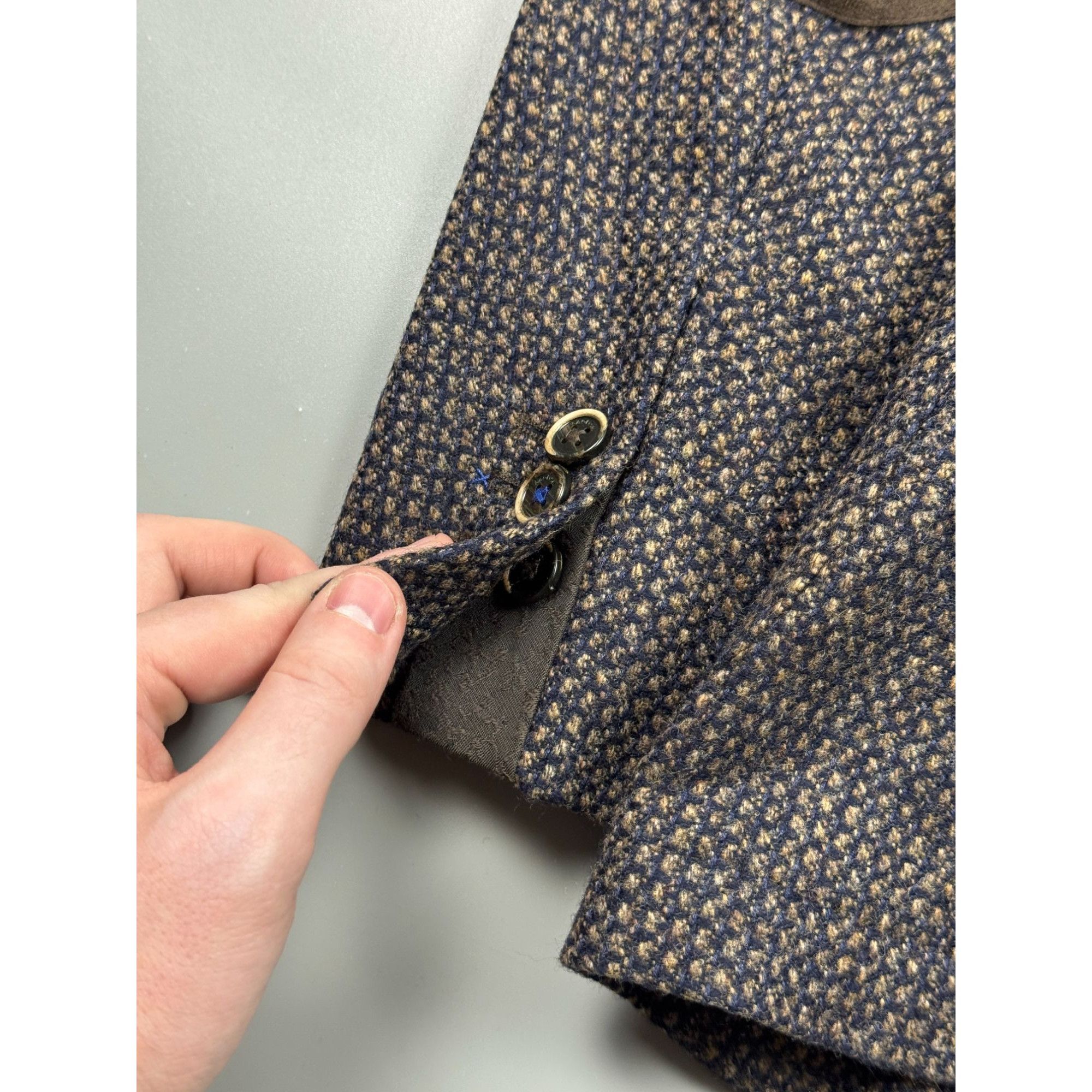 Paoloni Paoloni Wool Cotton Cashmere Blend Knitted Blazer (Y1246) Size 40R - 11 Thumbnail