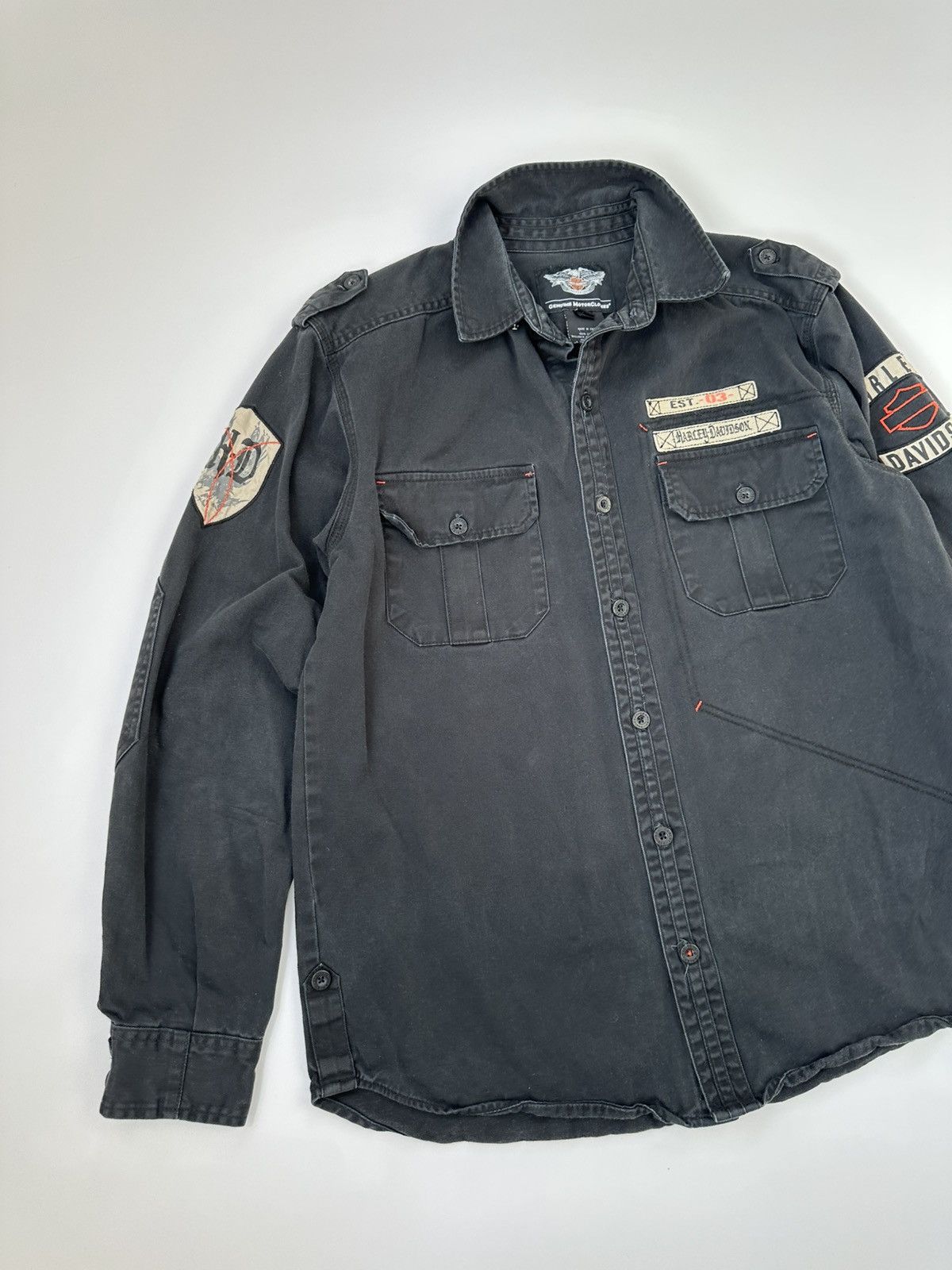 Harley Davidson Harley-Davidson Heavy Shirt Men's Embroidered Logos Size US L / EU 52-54 / 3 - 3 Thumbnail