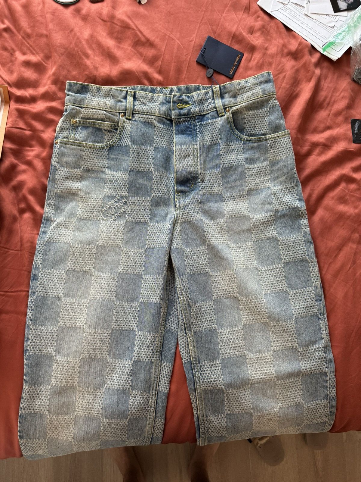 Louis Vuitton Louis Vuitton Damier Denim Checkered Jeans Size US 32 / EU 48 - 8 Thumbnail