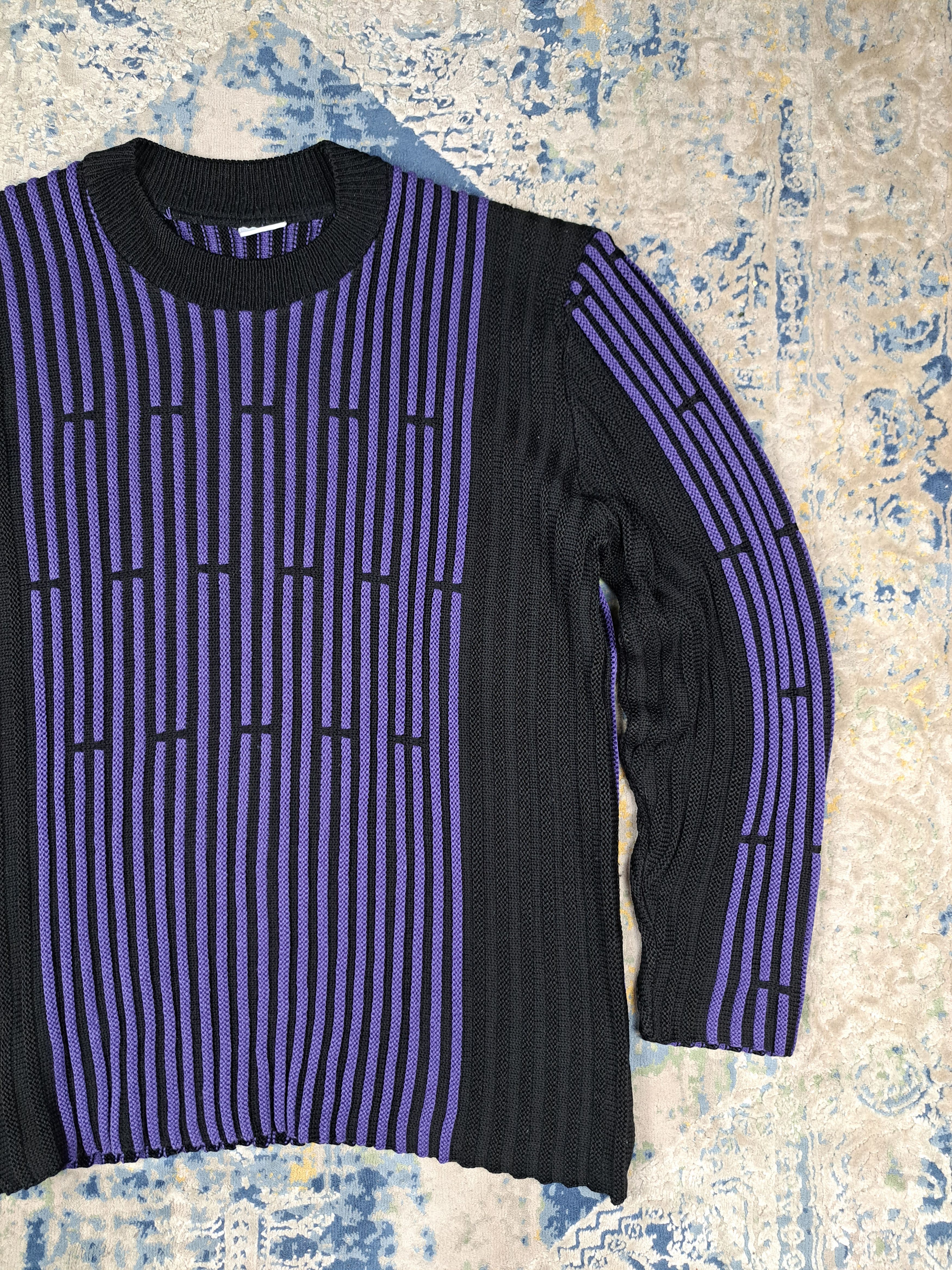 Japanese Brand Crazy Vintage y2k Purple Ribbed Knit Sweater Techno Size US L / EU 52-54 / 3 - 6 Thumbnail