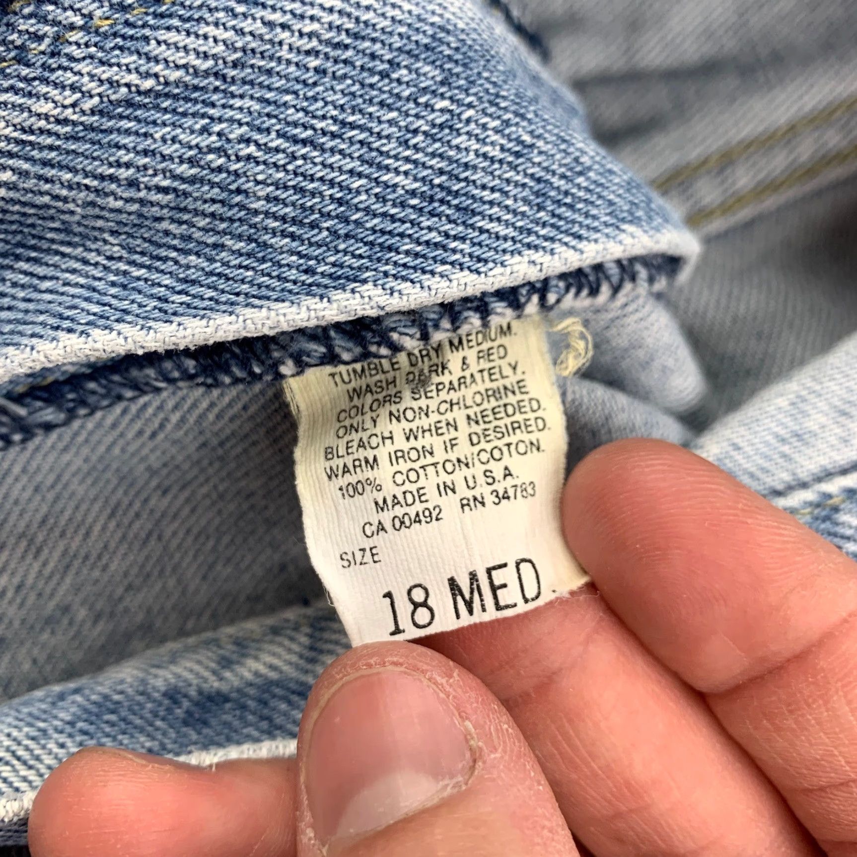 Lee VINTAGE Lee Riders Jeans Womens 18 Medium Blue Denim High Rise 90s Made In USA Size 30" / US 8 / IT 44 - 5 Thumbnail