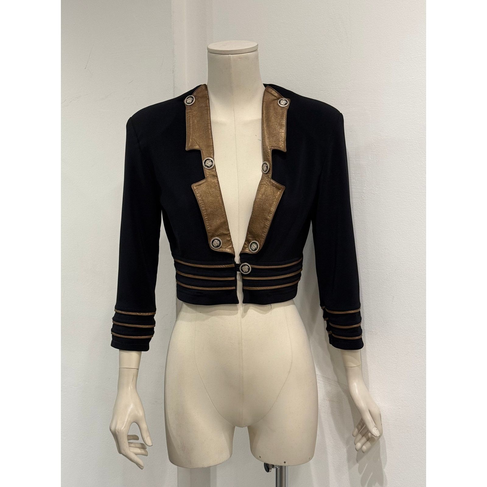 Versace 1990s Gianni Versace Napoleon cropped tailored jacket Size S / US 4 / IT 40 - 2 Thumbnail