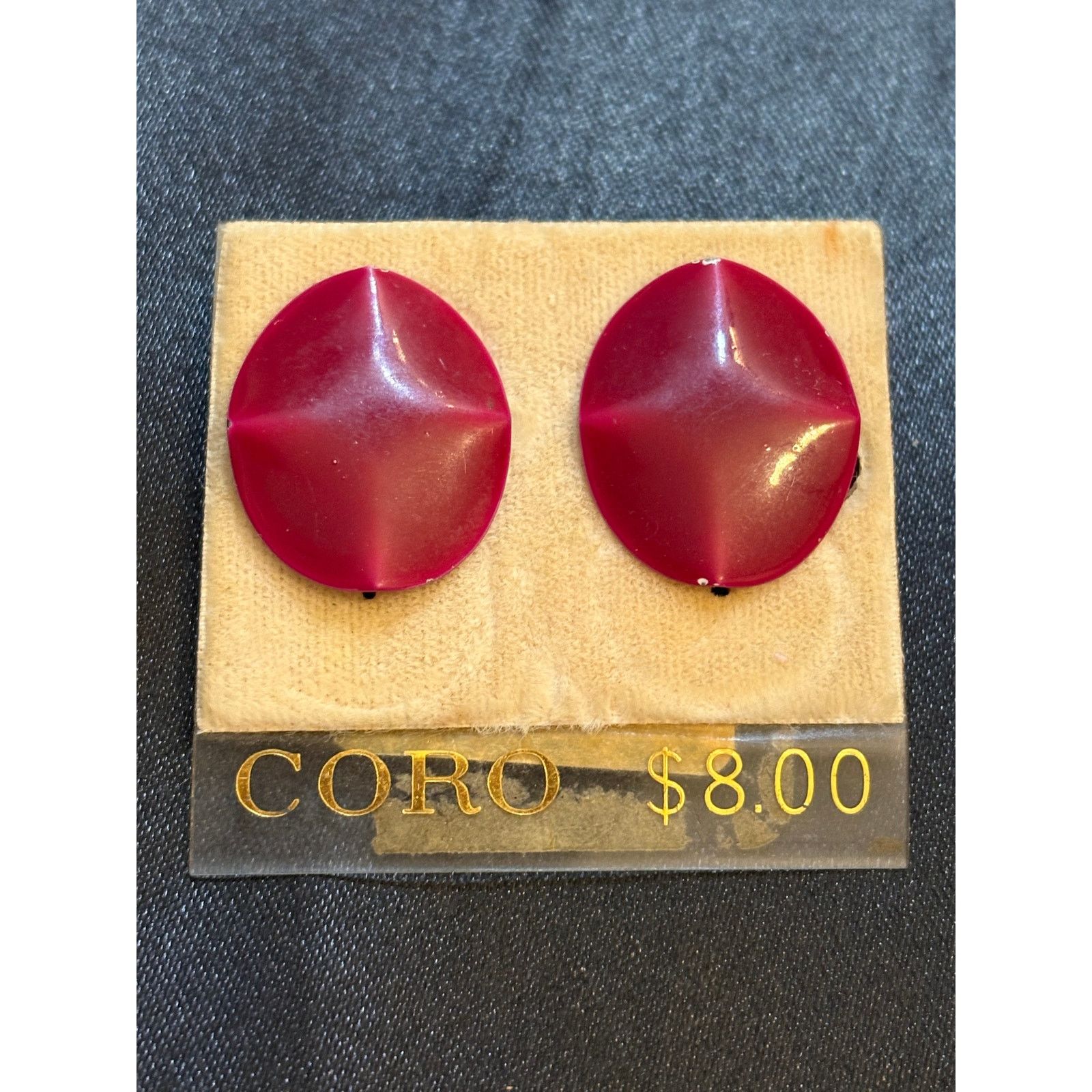 Other Vintage old stock 1950s Coro Bood Red Earrings Size ONE SIZE - 1 Thumbnail