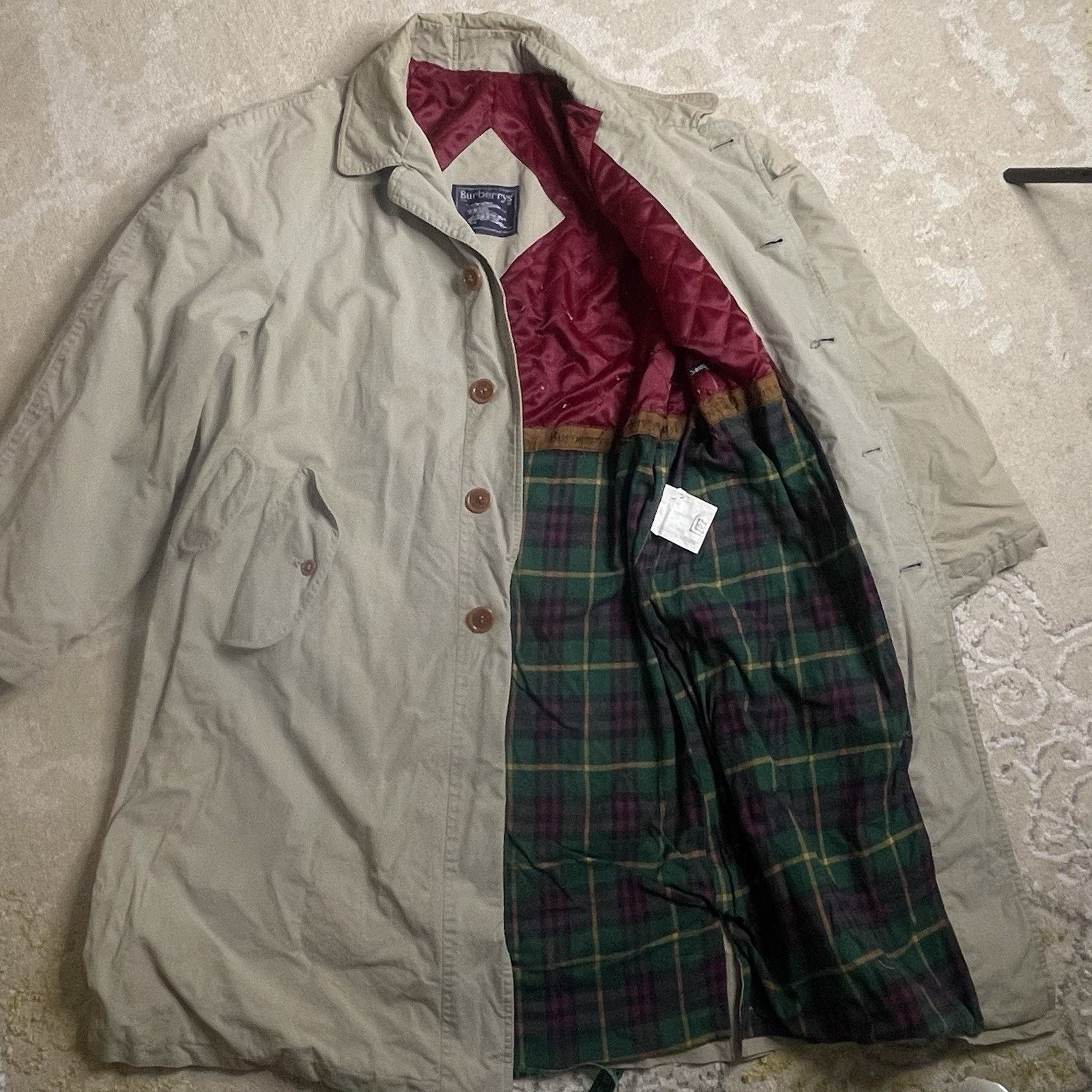 Burberry vintage Burberry Trench Coat winter jacket COTTON WAX Beige Size US L / EU 52-54 / 3 - 2 Thumbnail