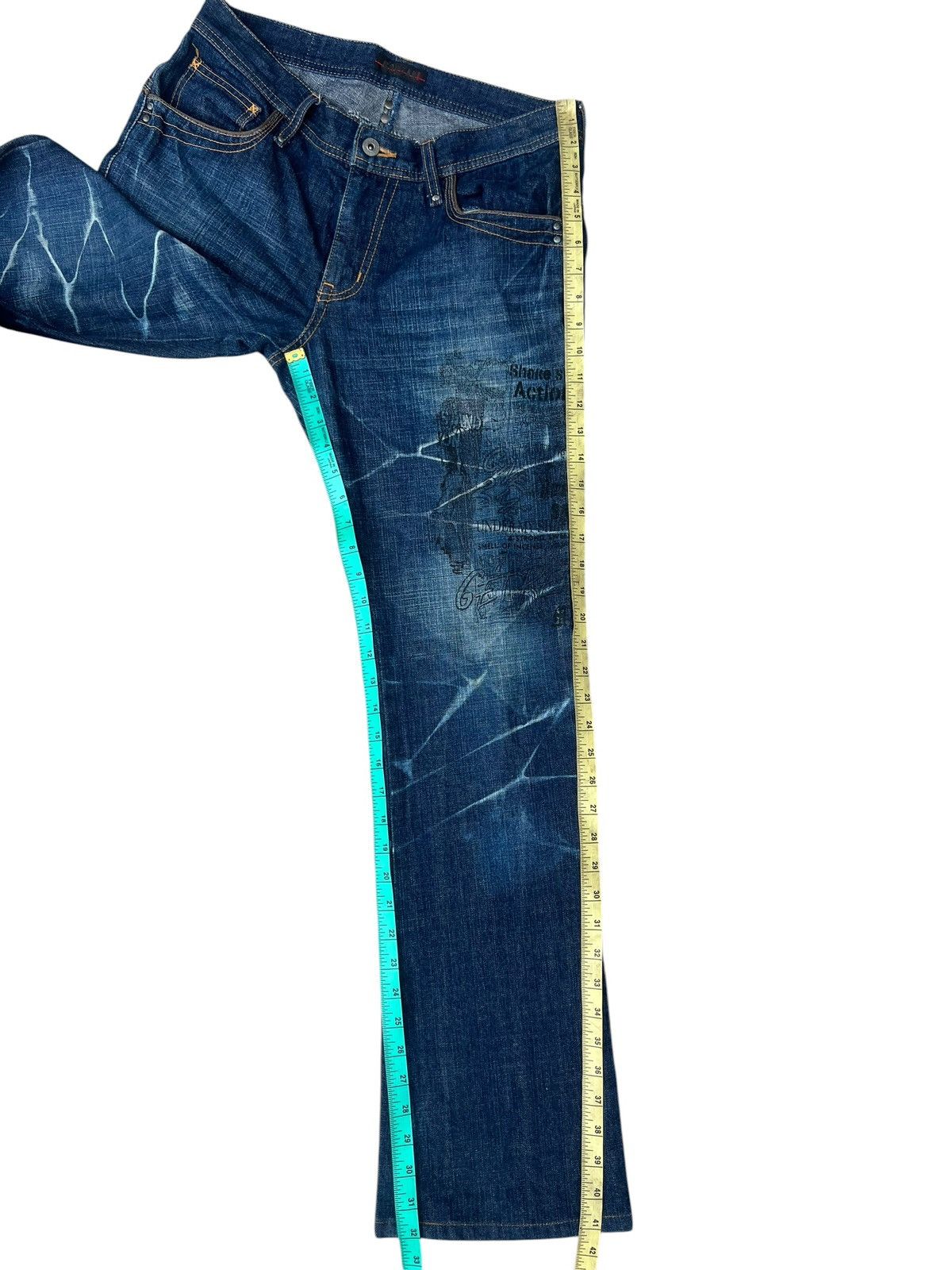 Morgan Homme RARE Morgan Homme Japan Distressed Denim Flare Jeans Size US 31 - 4 Thumbnail
