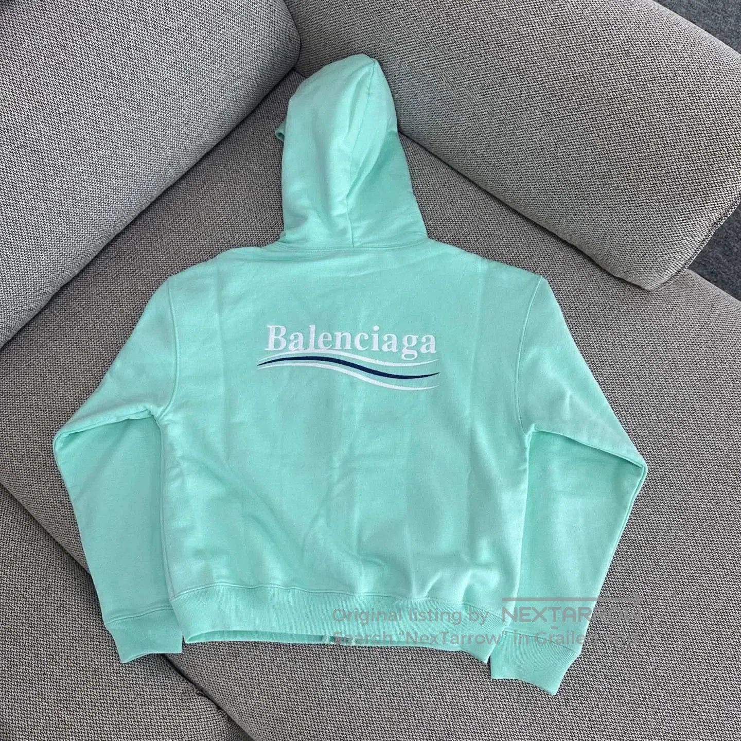 Balenciaga balenciaga mint green embroidered hoodie sweatshirt. Size US XS / EU 42 / 0 - 2 Thumbnail