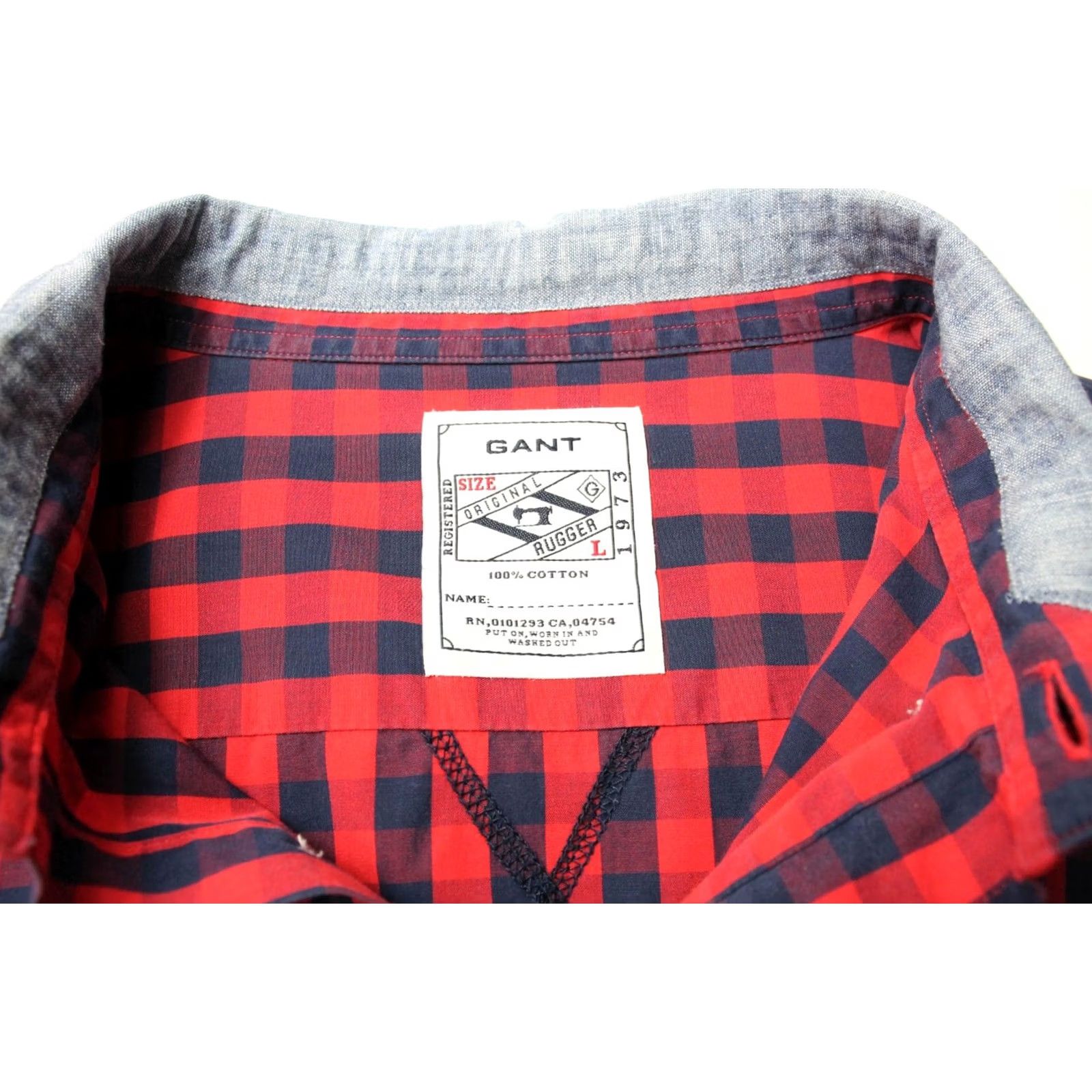 Gant GANT Rugger Shirt Men's LARGE Button-up Red Checked Long Sleeve Collared Size US L / EU 52-54 / 3 - 5 Thumbnail