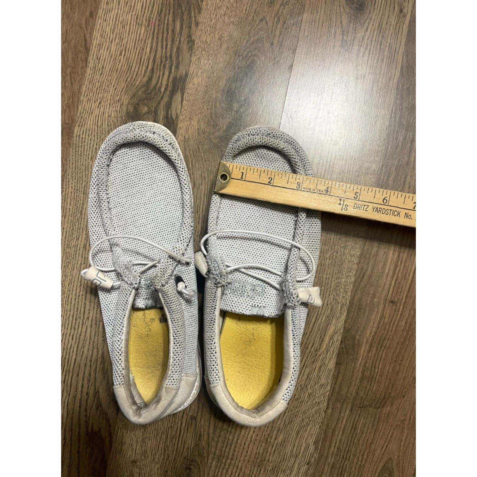 Vintage Hey Dudes Shoes Men Slip-On 9 Gray Wally Sox Stone Casual Comfort Cotton Blend Size US 9 / EU 42 - 6 Thumbnail