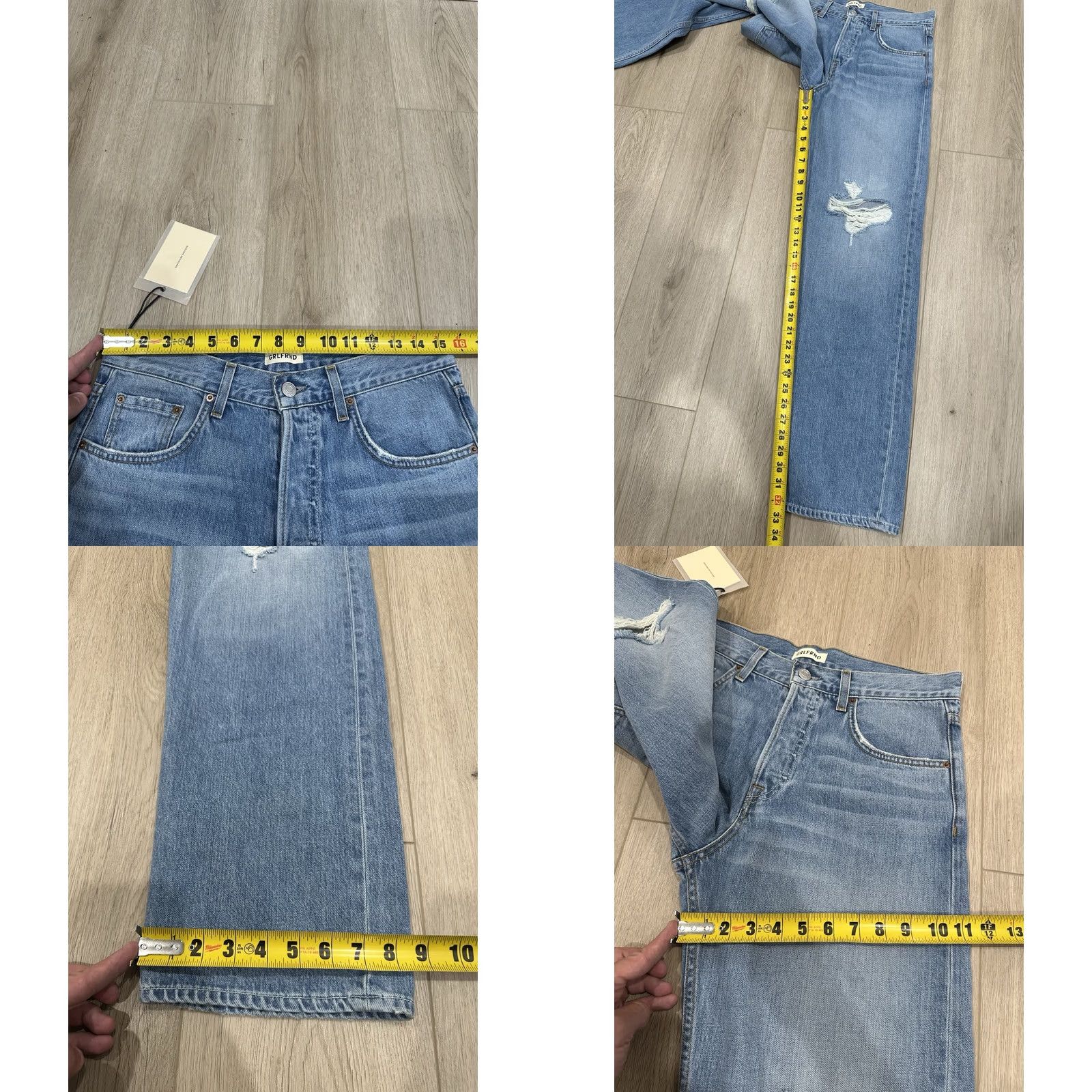 GRLFRND GRLFRND Jeans Womens 26 Bella Boyfriend Distressed Straight Leg Blue Size 26" / US 2 / IT 38 - 9 Thumbnail