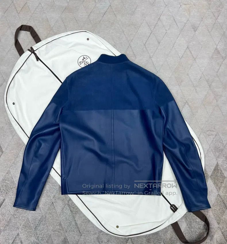 Hermes Hermes Autumn and Winter Metal扣 Baseball Jacket Leather Ja Size US M / EU 48-50 / 2 - 5 Thumbnail