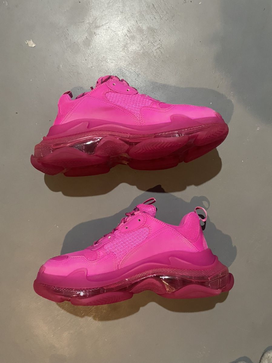 Balenciaga Balenciaga Hot Pink Clear Sole Triple S Brand New With Tags Size US 9 / EU 42 - 2 Thumbnail