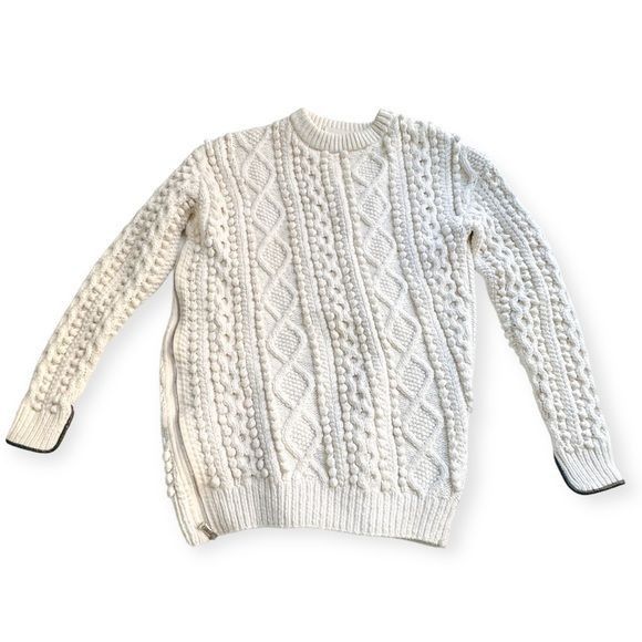 3.1 Phillip Lim cotton blend cable knit side zip sweater Si