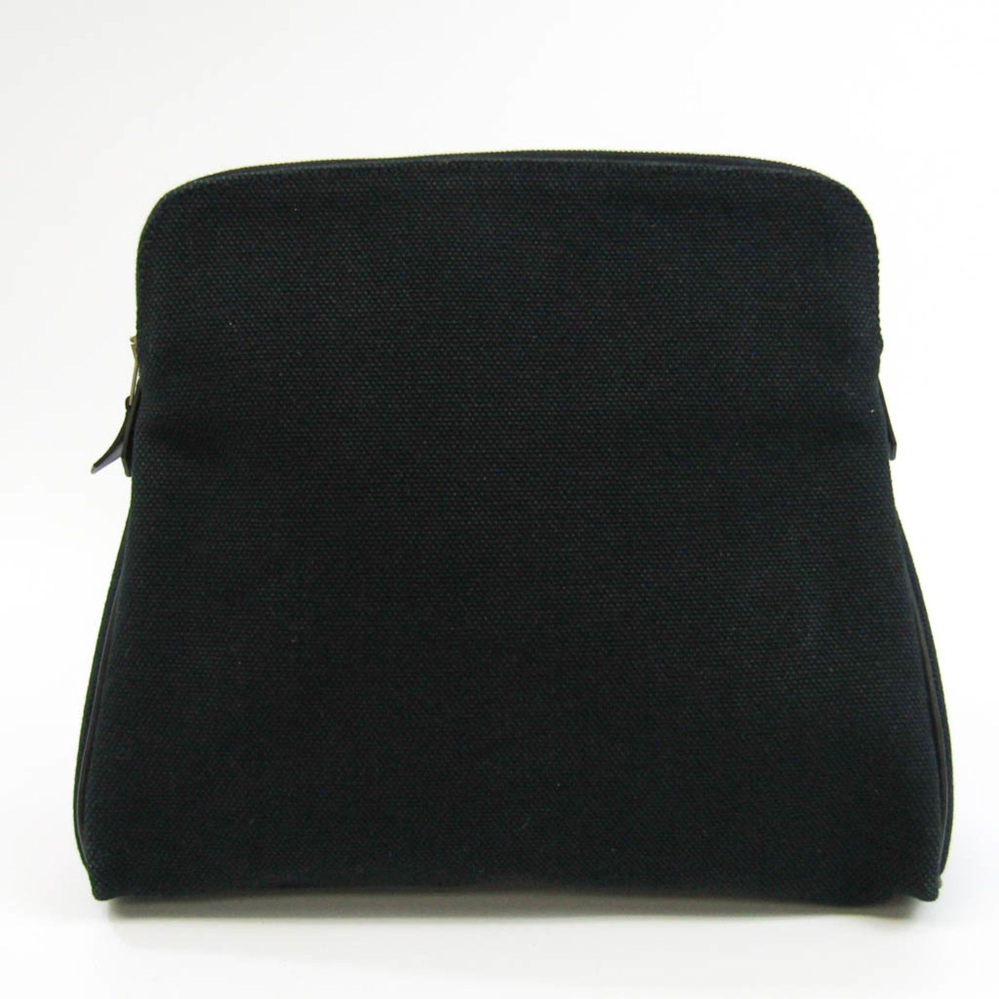 image of Hermes Women,men Canvas,leather Pouch Black, Women's