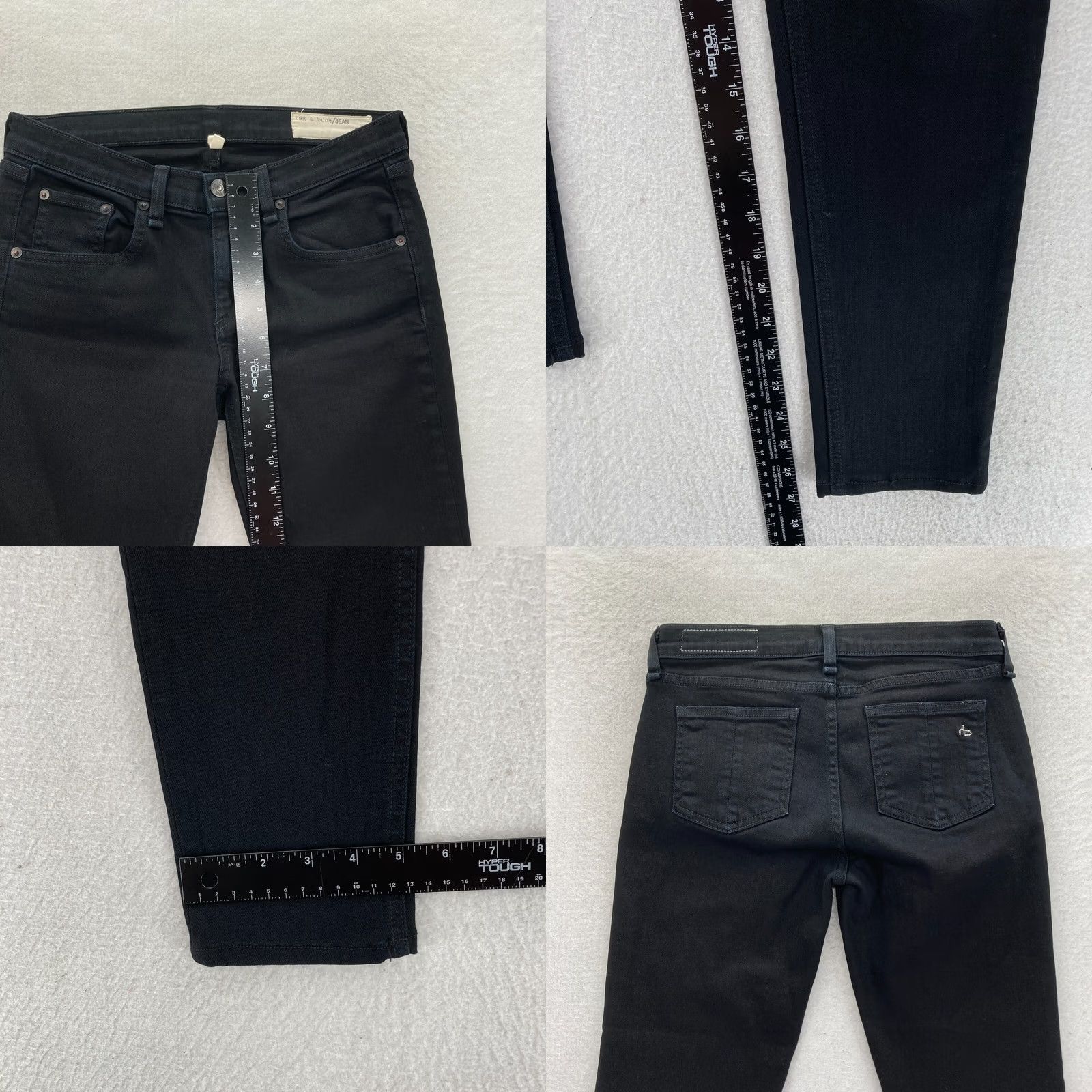 Rag & Bone Rag & Bone Jeans Women's 26 Black Stretch Denim Low Rise Ankle Pants Size 28" / US 6 / IT 42 - 8 Thumbnail
