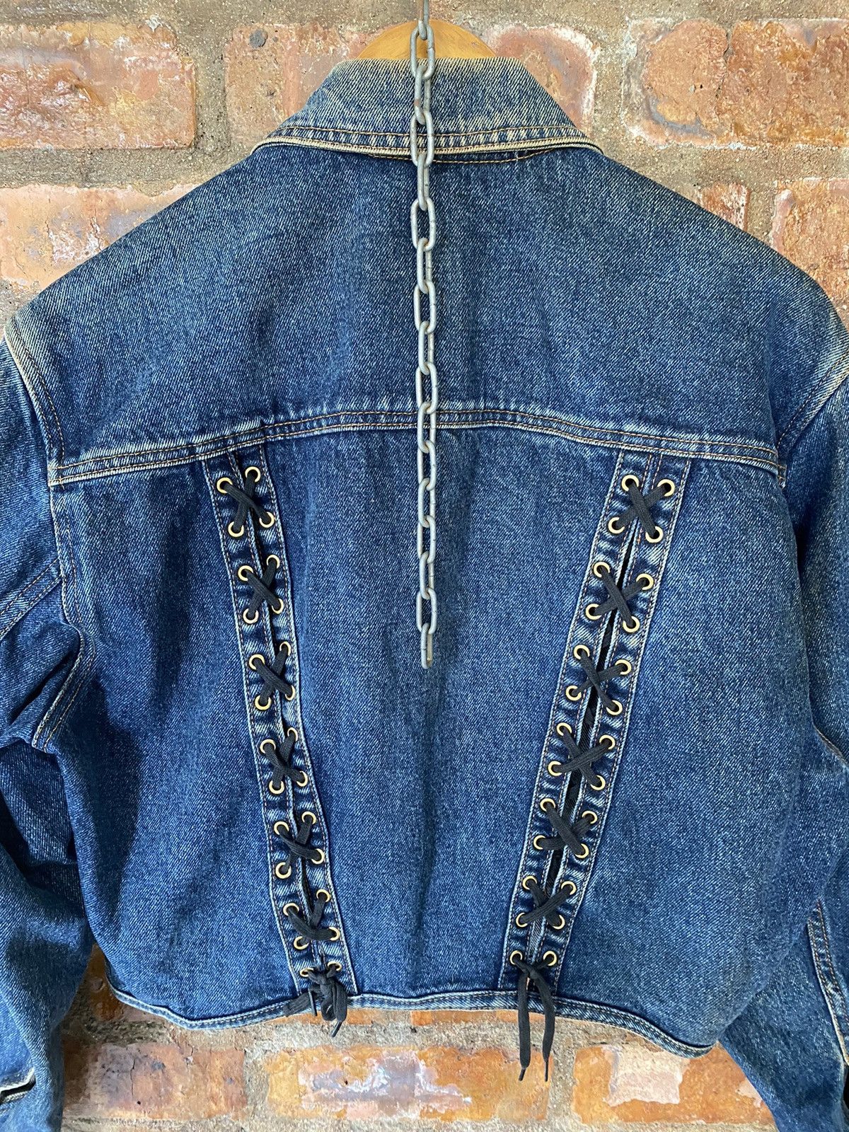 Jean Paul Gaultier 1988 JPG lace up crop denim Jacket Size M / US 6-8 / IT 42-44 - 12 Thumbnail