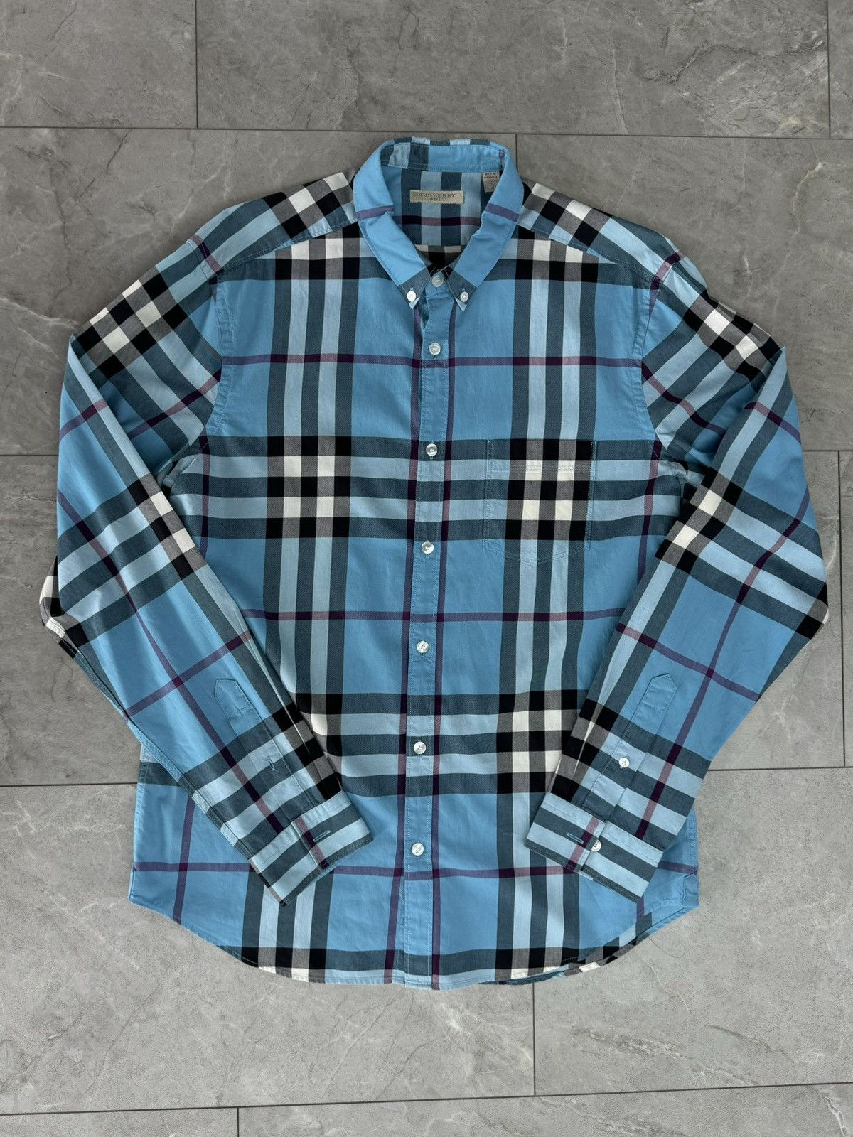 Burberry Burberry Brit Blue Nova Check Button Up Shirt Size US L / EU 52-54 / 3 - 1 Thumbnail