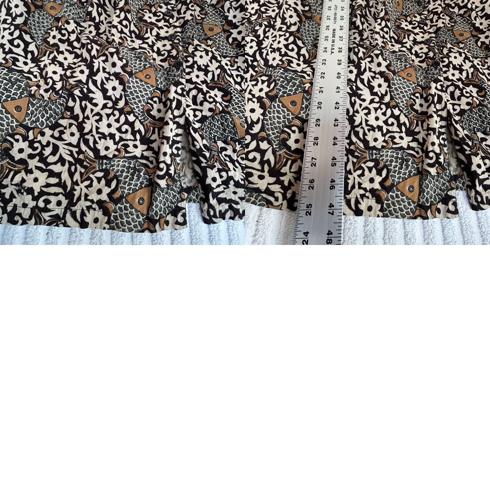 Vintage VINTAGE Organically Made Sleeveless Floral & Fish Print Midi Dress M/L Brown Women Dress Size M / US 6-8 / IT 42-44 - 8 Thumbnail