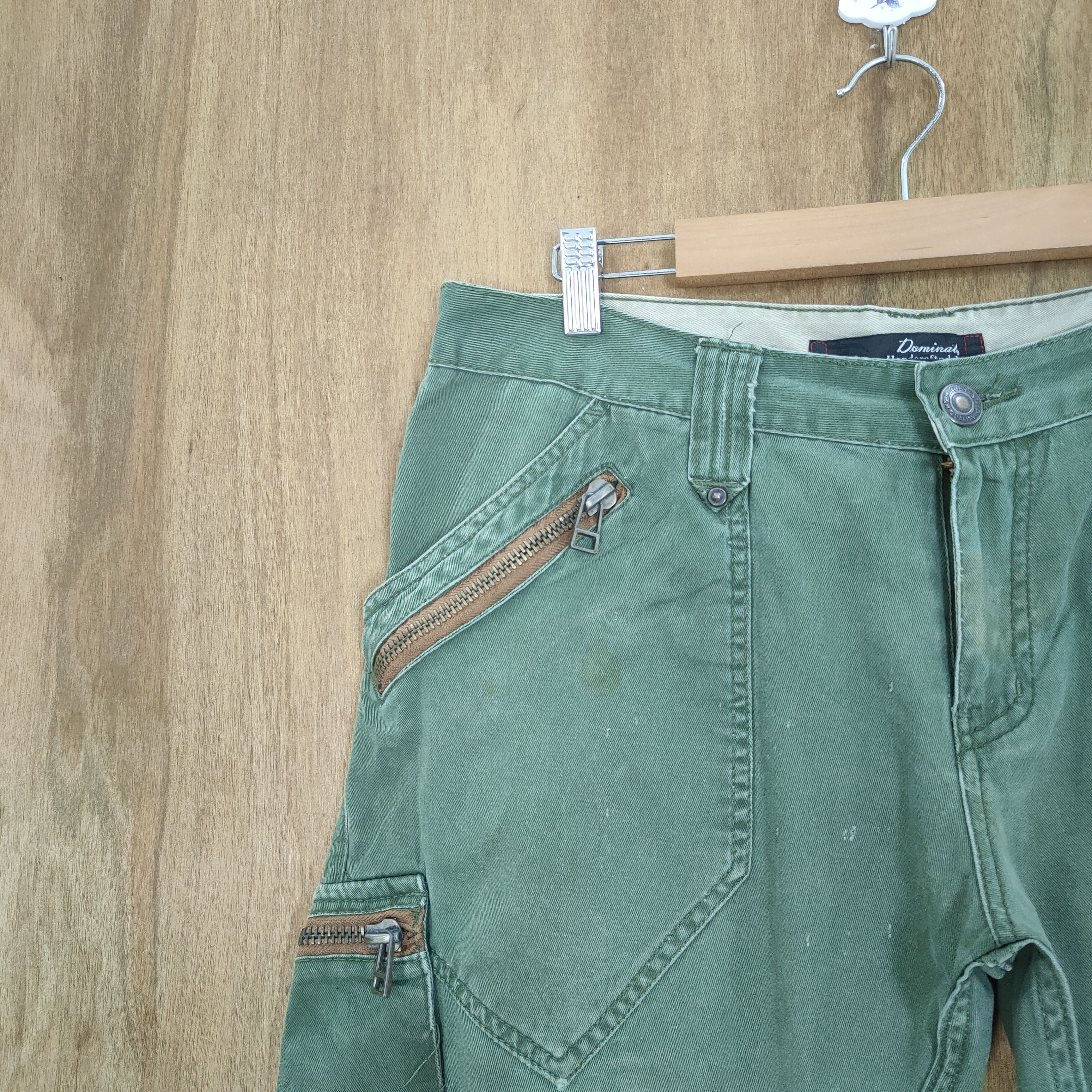 Japanese Brand VINTAGE DOMINATED FADED GREEN CARGO PANTS Size US 34 / EU 50 - 6 Thumbnail