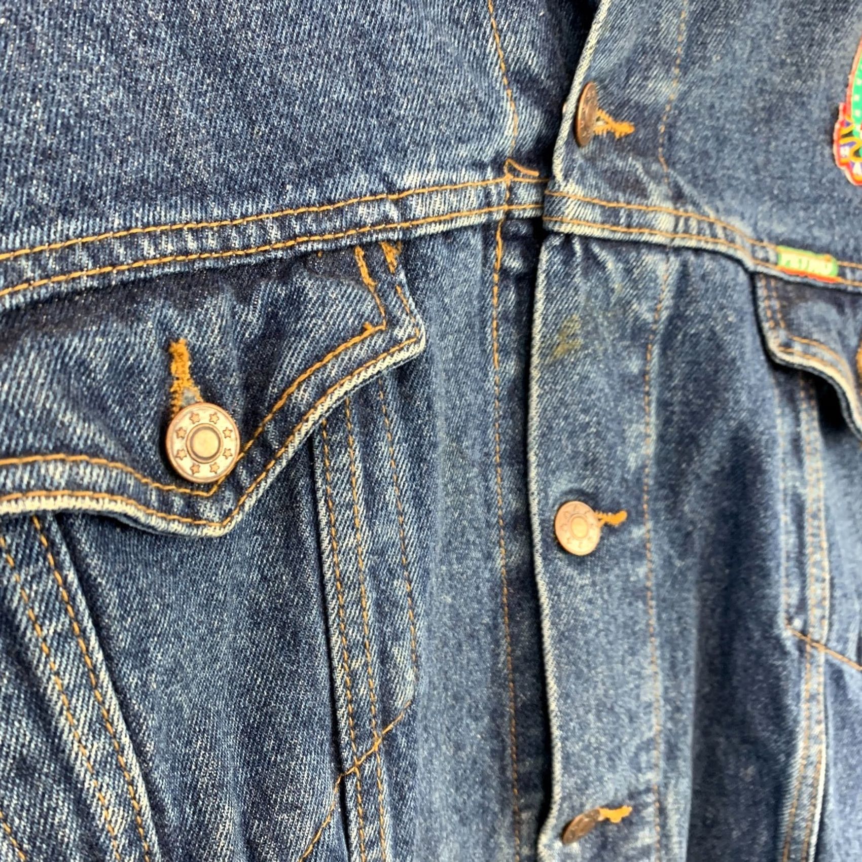 Etro VINTAGE Petro 90s Denim Jacket XXL Brown Blue Twill Ed Parrott Classic Outdoor Button Embroidered Logo Mens Size US 39 - 3 Thumbnail