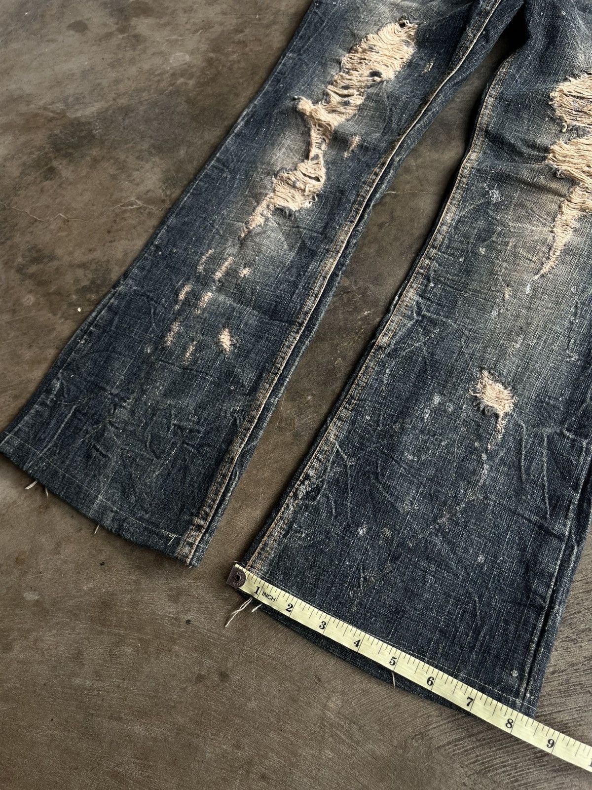 Isamu Katayama Backlash 2000s JAPANESE VENCE DISTRESSED FLARE BOOTCUT PANTS DENIM Size US 29 - 17 Thumbnail
