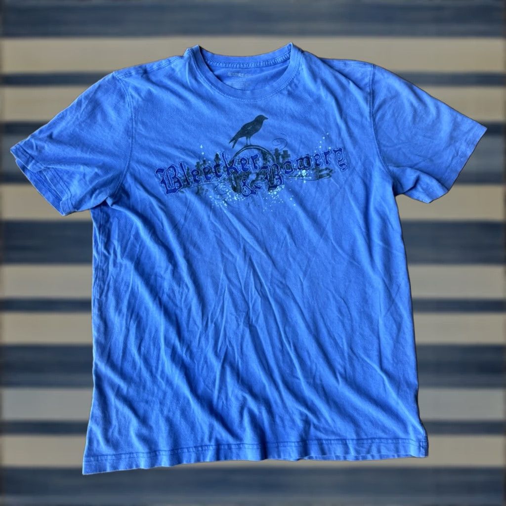 Express VINTAGE Express T-Shirt Large Grunge Skull Wings Cyber 90s 2000s Skulls Mens Shirt Blue Cotton Crew Neck Short Sleeve Size US L / EU 52-54 / 3 - 1 Thumbnail