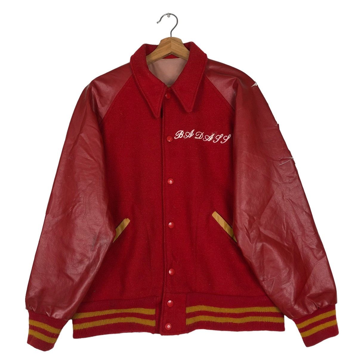 Japanese Brand 🔥VTG LEATHER VARSITY JACKET MILITARY TOYO ENTERPRISE Size US M / EU 48-50 / 2 - 1 Thumbnail