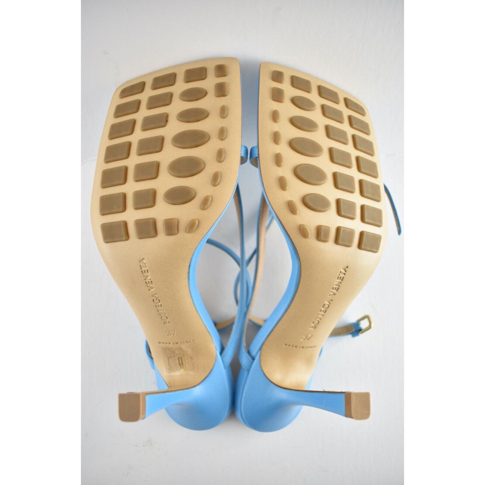 Bottega Veneta Stretch Square Toe Sky Blue Ankle Strap Sandal Heel Pump 37 Size US 7 / IT 37 - 11 Thumbnail