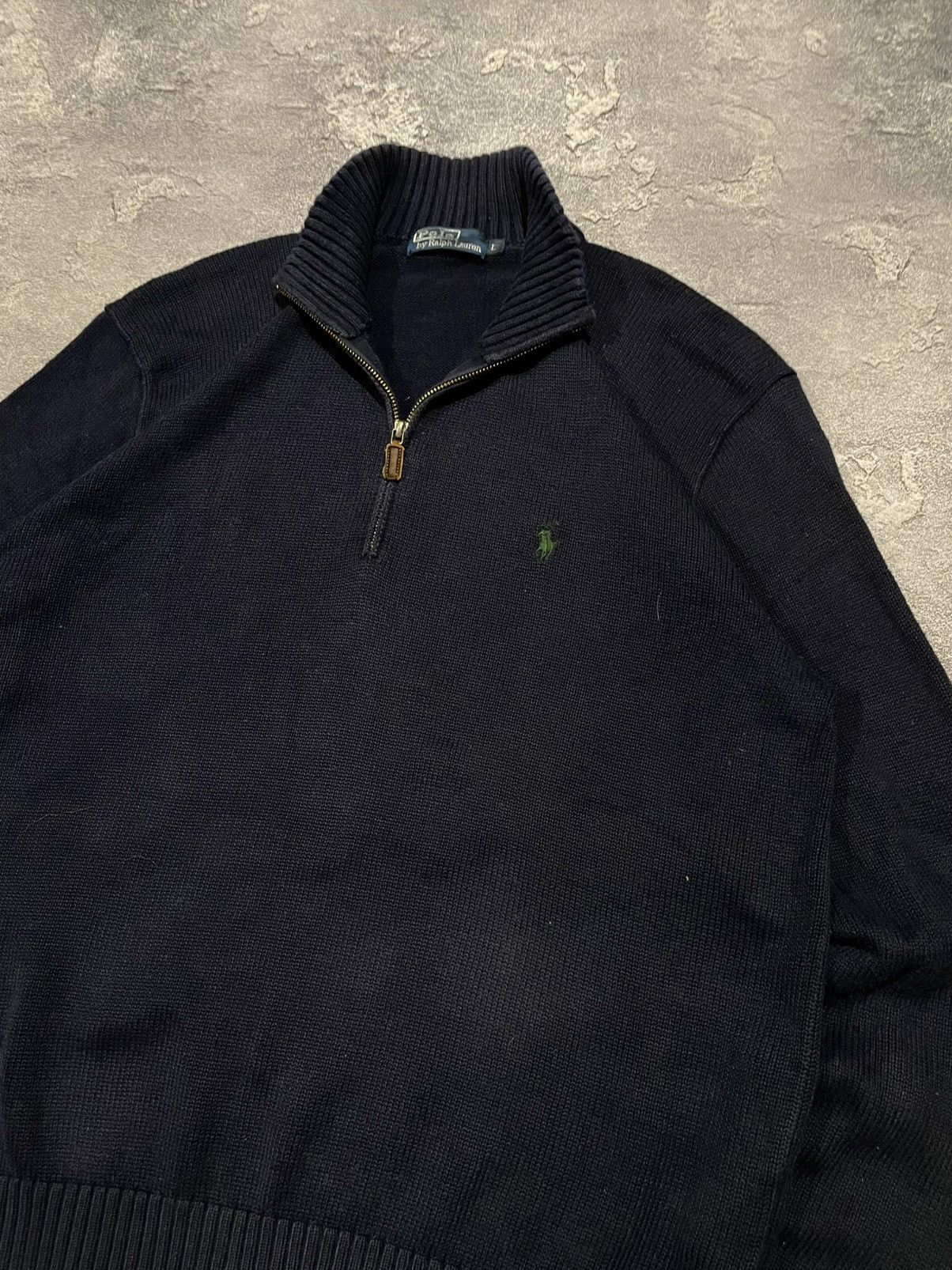Polo Ralph Lauren × Vintage Vintage Polo Ralph Lauren 1/4 Zip Knitted Sweater Size US L / EU 52-54 / 3 - 2 Thumbnail