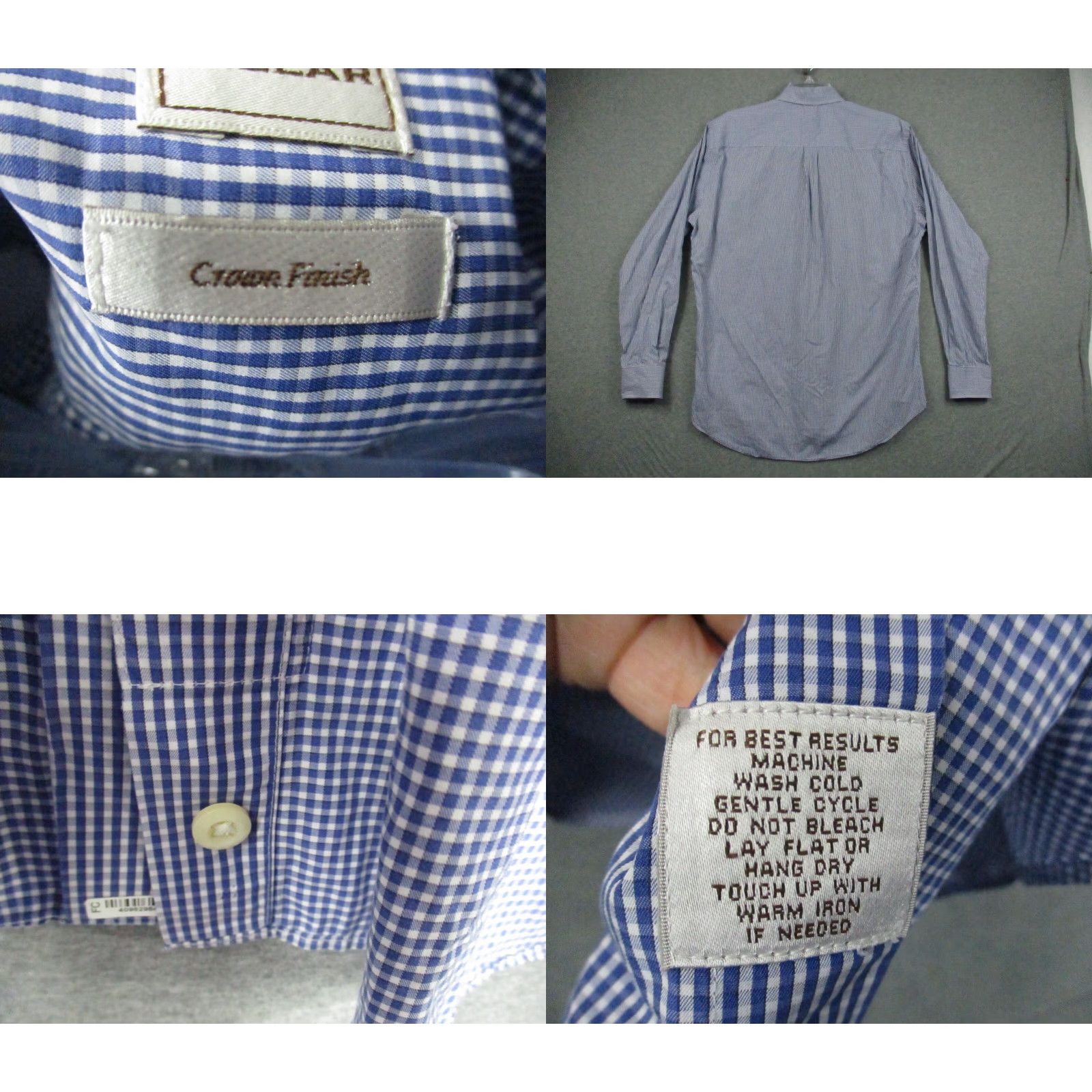 Peter Millar Peter Millar Shirt Large Crown Finish Blue Check Button Down Gingham Mens Size US L / EU 52-54 / 3 - 8 Thumbnail
