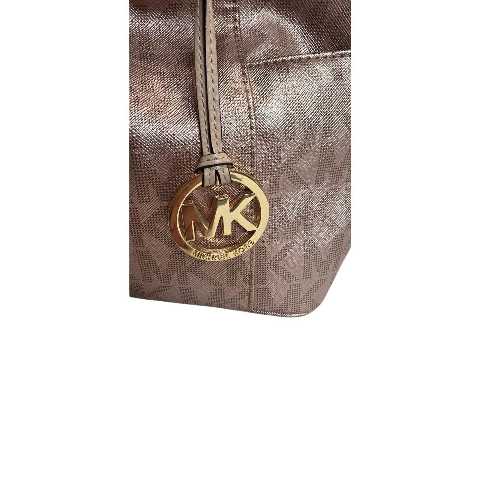 Michael Kors Michael Kors Signature Logo Tote Bag Brown/Gold MK Size ONE SIZE - 12 Thumbnail