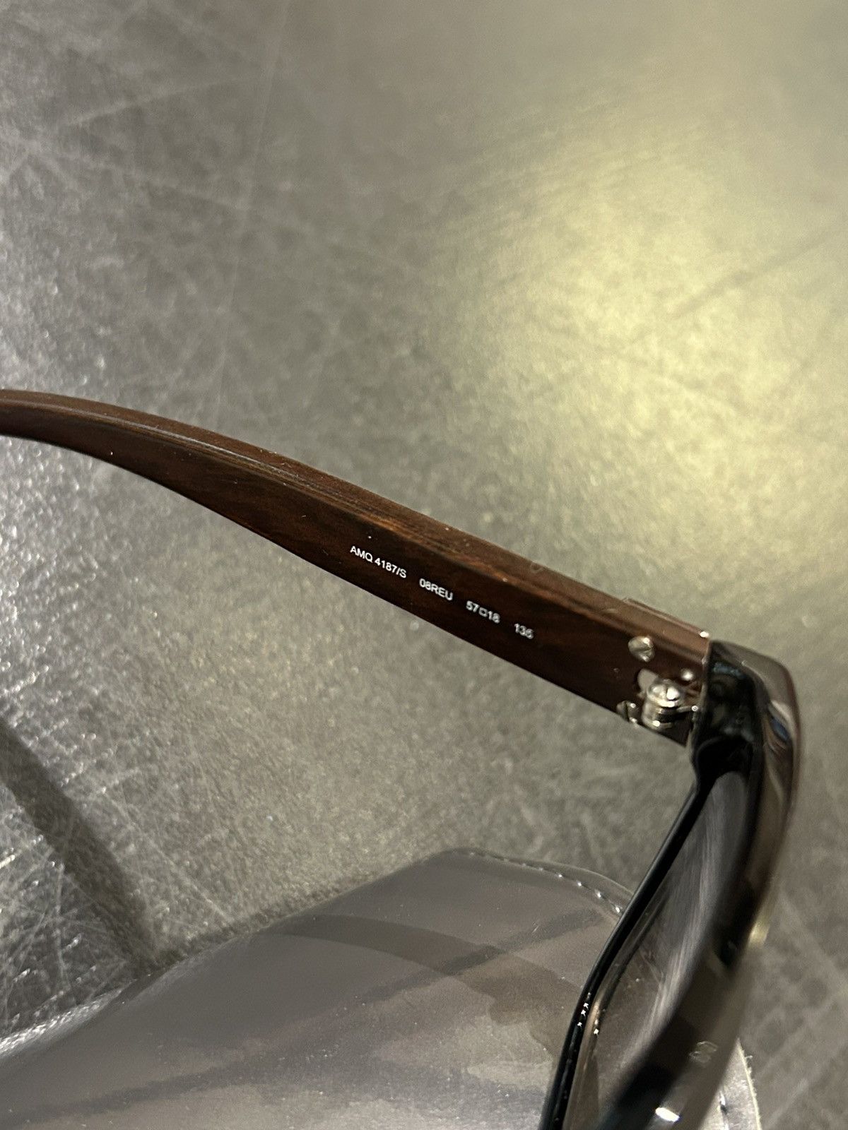 Alexander McQueen Alexander McQueen Wood Sunglasses Size ONE SIZE - 6 Thumbnail