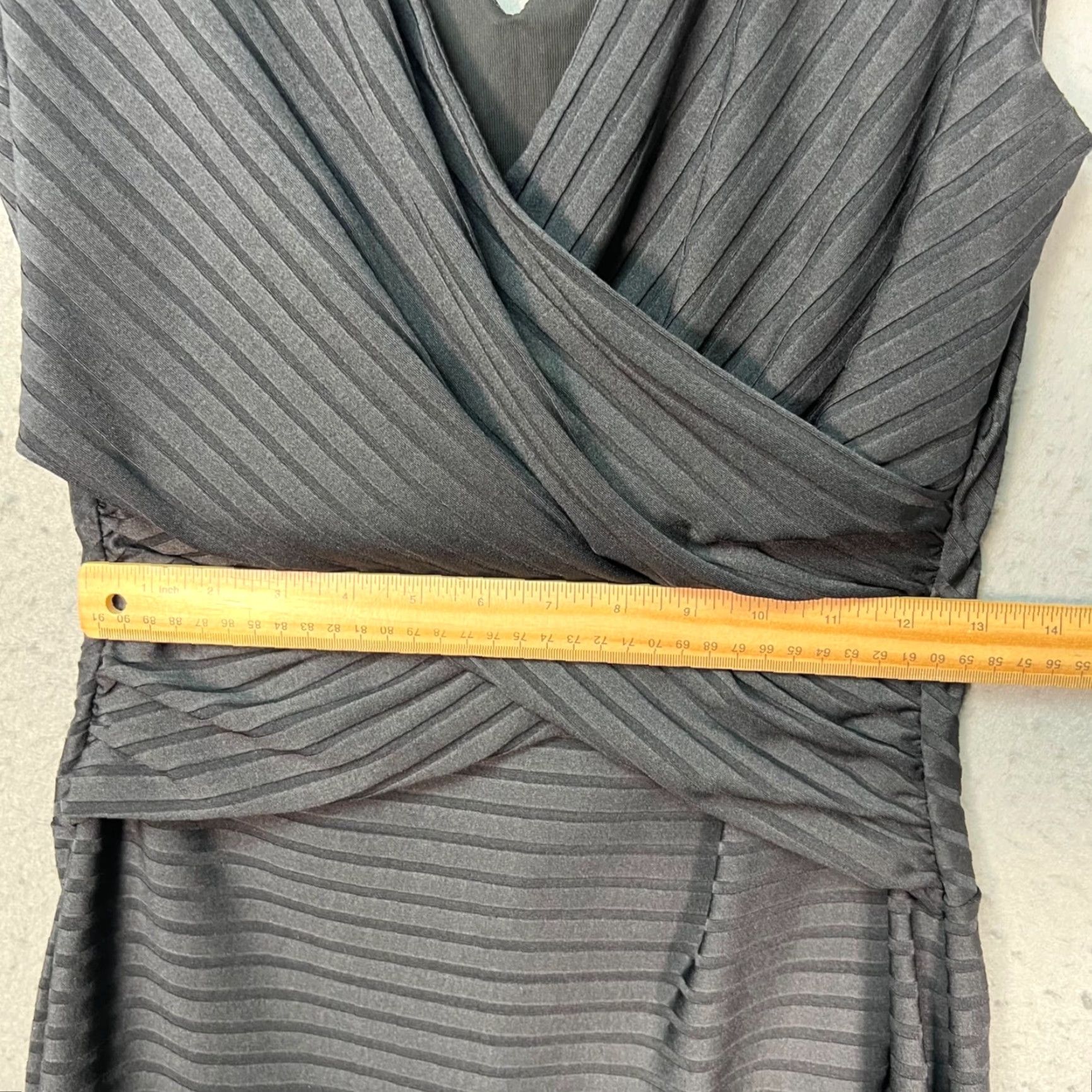 Joseph Ribkoff Joseph Ribkoff Womens Dress Cap Sleeve V-Neck Striped Sheath Black 10 Size L / US 10 / IT 46 - 7 Thumbnail
