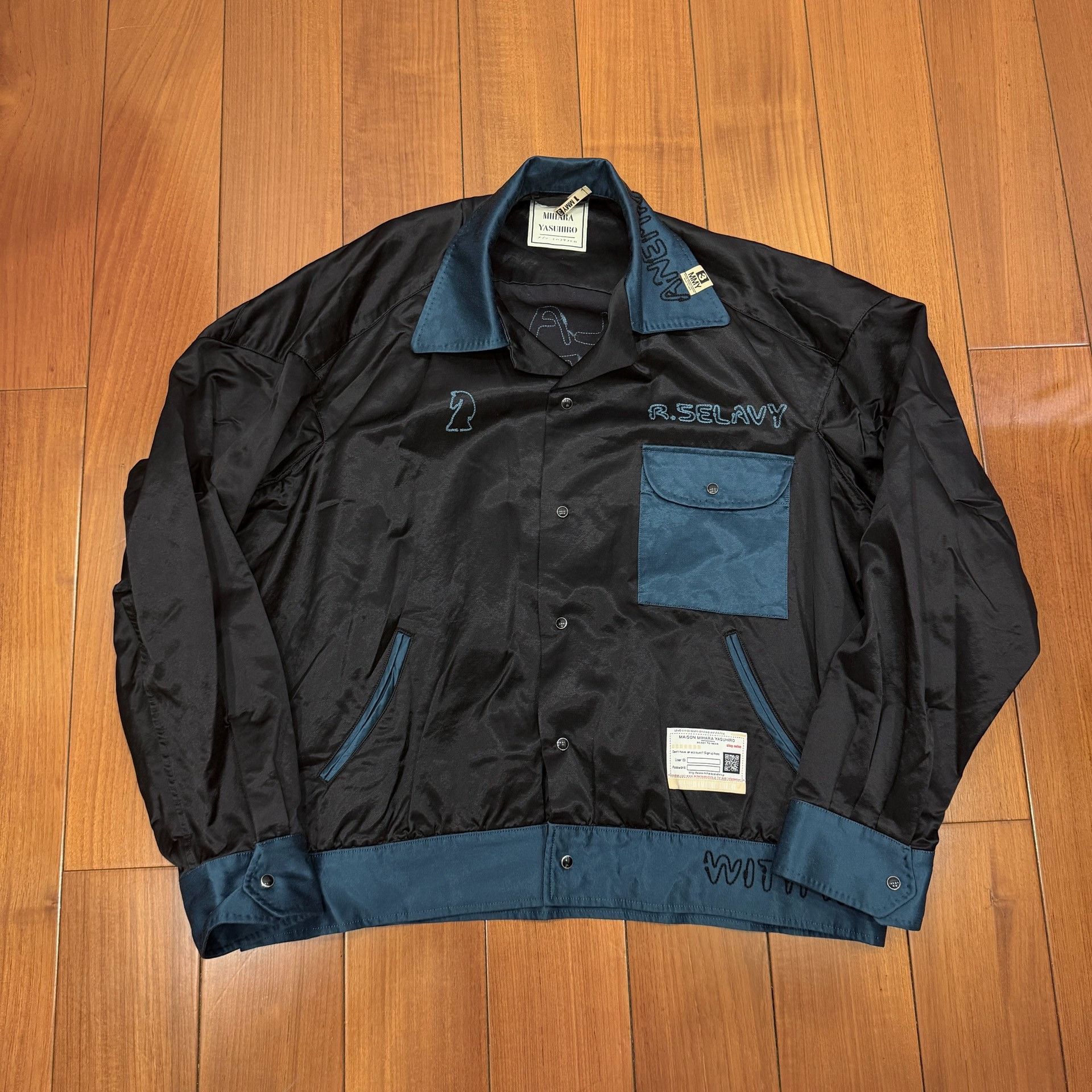 Maison MIHARA YASUHIRO Maison Mihara MMY Silk Black Blue Jacket Size US L / EU 52-54 / 3 - 1 Thumbnail