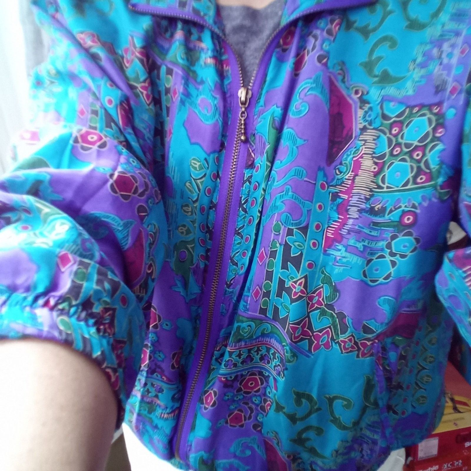 Vintage Vintage windbreaker silk Purple 80s Retro USA Size S / US 4 / IT 40 - 3 Thumbnail