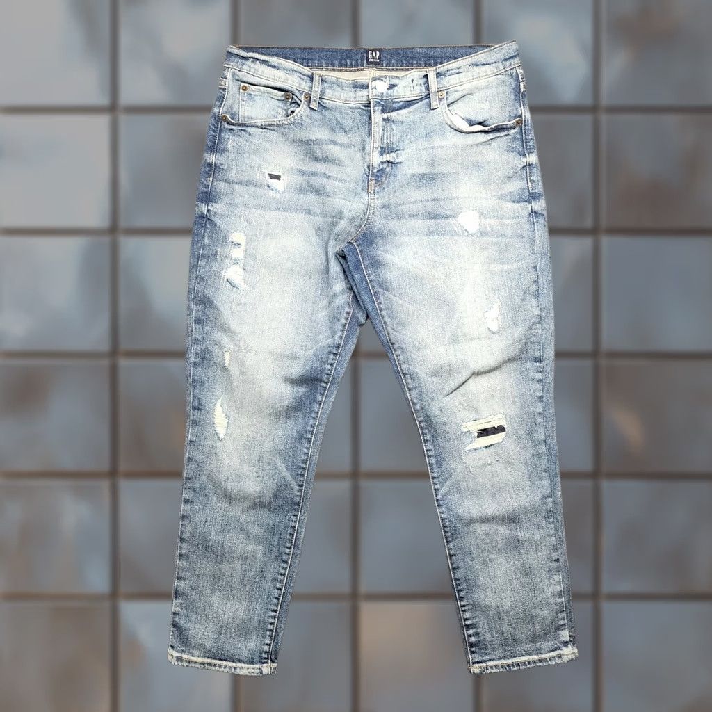 Gap VINTAGE Gap Denim Jeans Womens 32 Regular Best Girlfriend Distressed Tapered Stretch NEW Size 24" / US 00 / IT 34 - 1 Thumbnail
