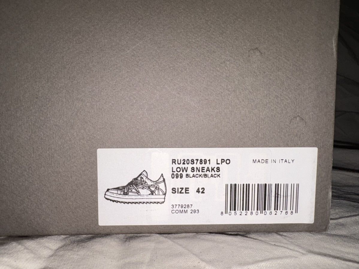 Rick Owens Black Leather low top ramones Size US 9 / EU 42 - 5 Thumbnail