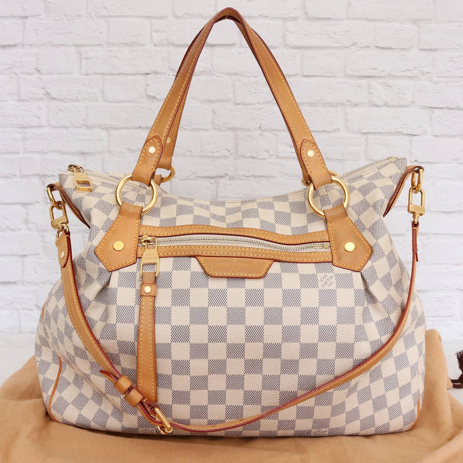 LOUIS VUITTON Damier Azur Evora GM Tote MINT Shoulder Bag