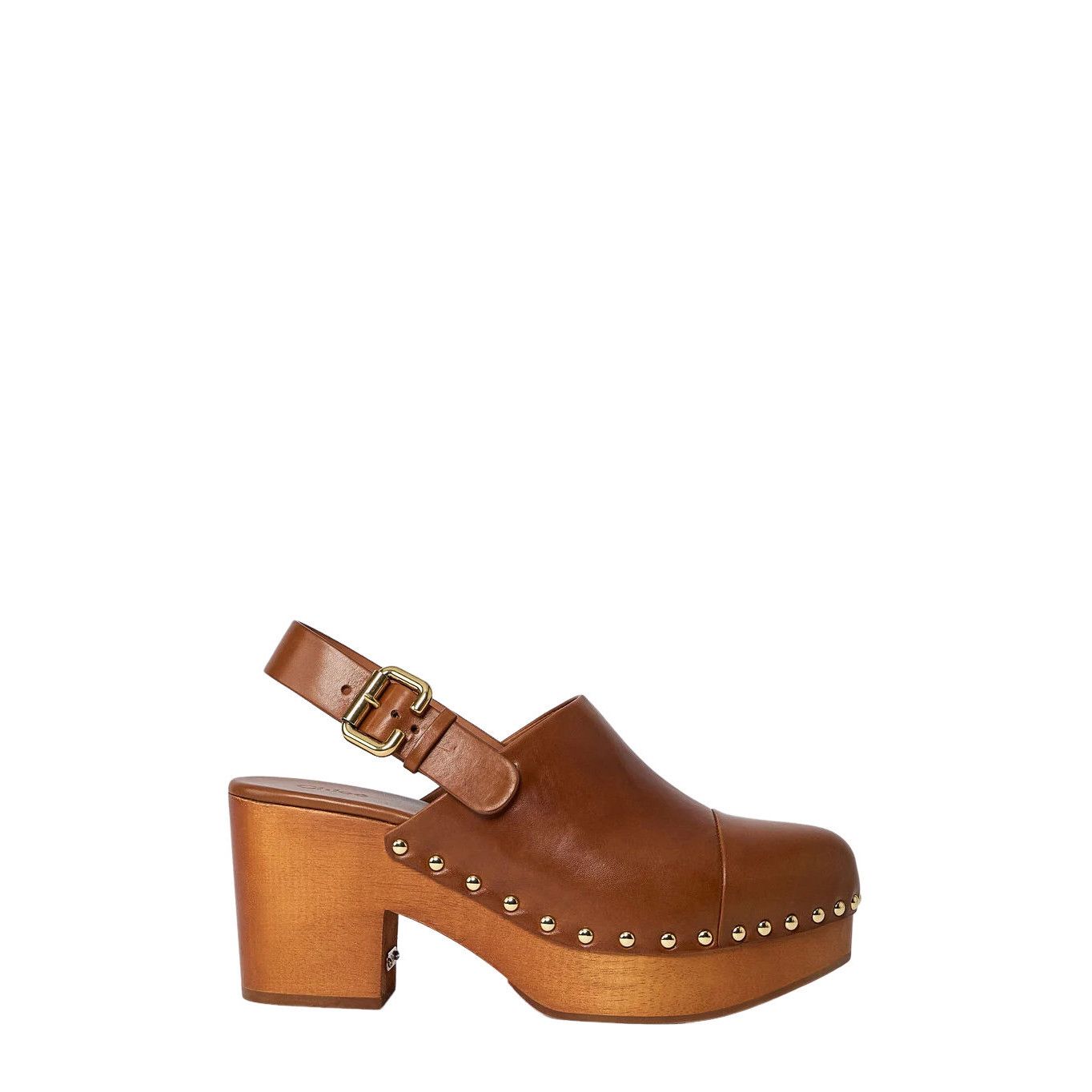 Chloe Jeannette Brown Leather Clogs New & Authentic (Euro Si
