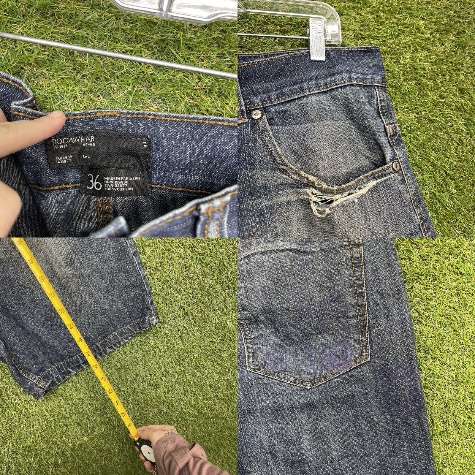 Southpole VINTAGE Rocawear Mens 36 Denim Shorts Baggy 90s Grunge Skater Y2K JNCO Style Baggy Southpole Black 80s 90s Iconic Casual shorts Mens Size US 36 / EU 52 - 8 Thumbnail