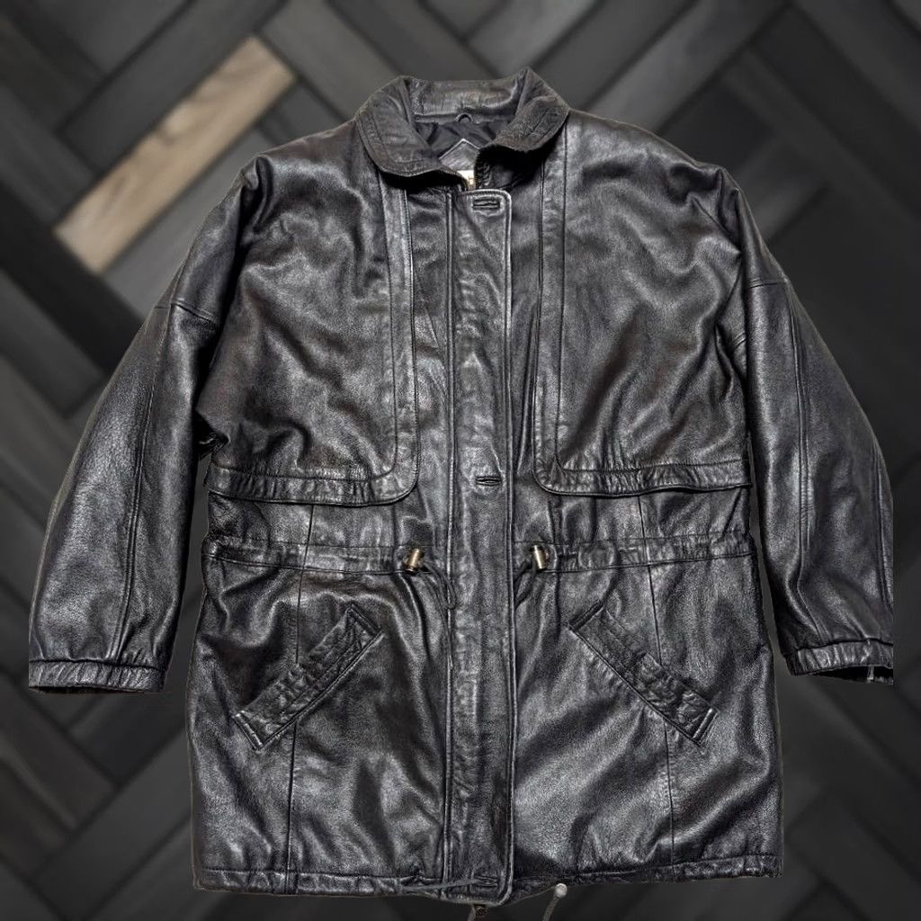Vintage VINTAGE Preswick & Moore Parka Coat Leather Lambskin 44-46 Mens XS? Size US L / EU 52-54 / 3 - 1 Thumbnail