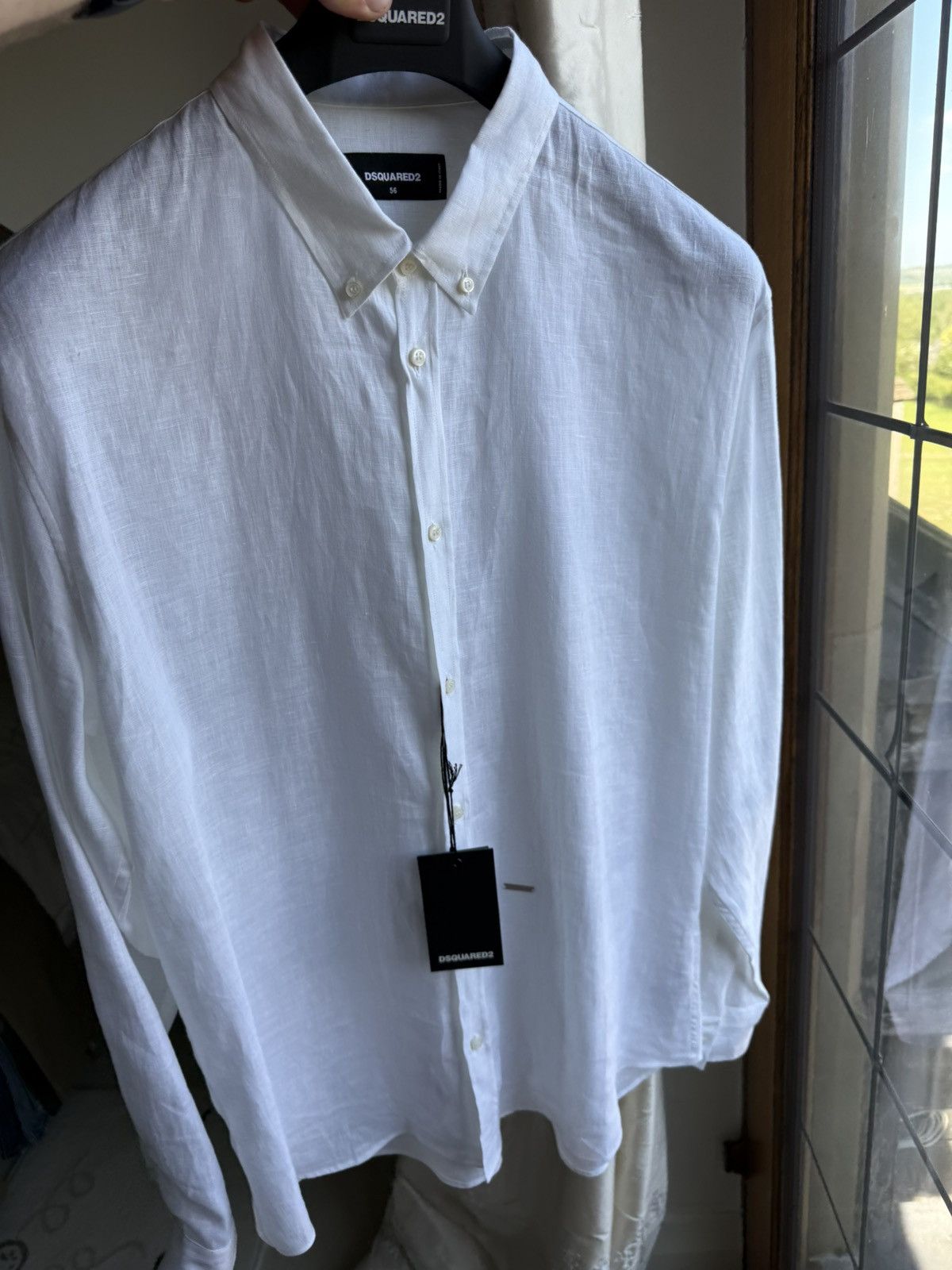 Dsquared2 $790 Dsquared2 linen white shirt 56 BNWT summer dress Size US XL / EU 56 / 4 - 11 Thumbnail