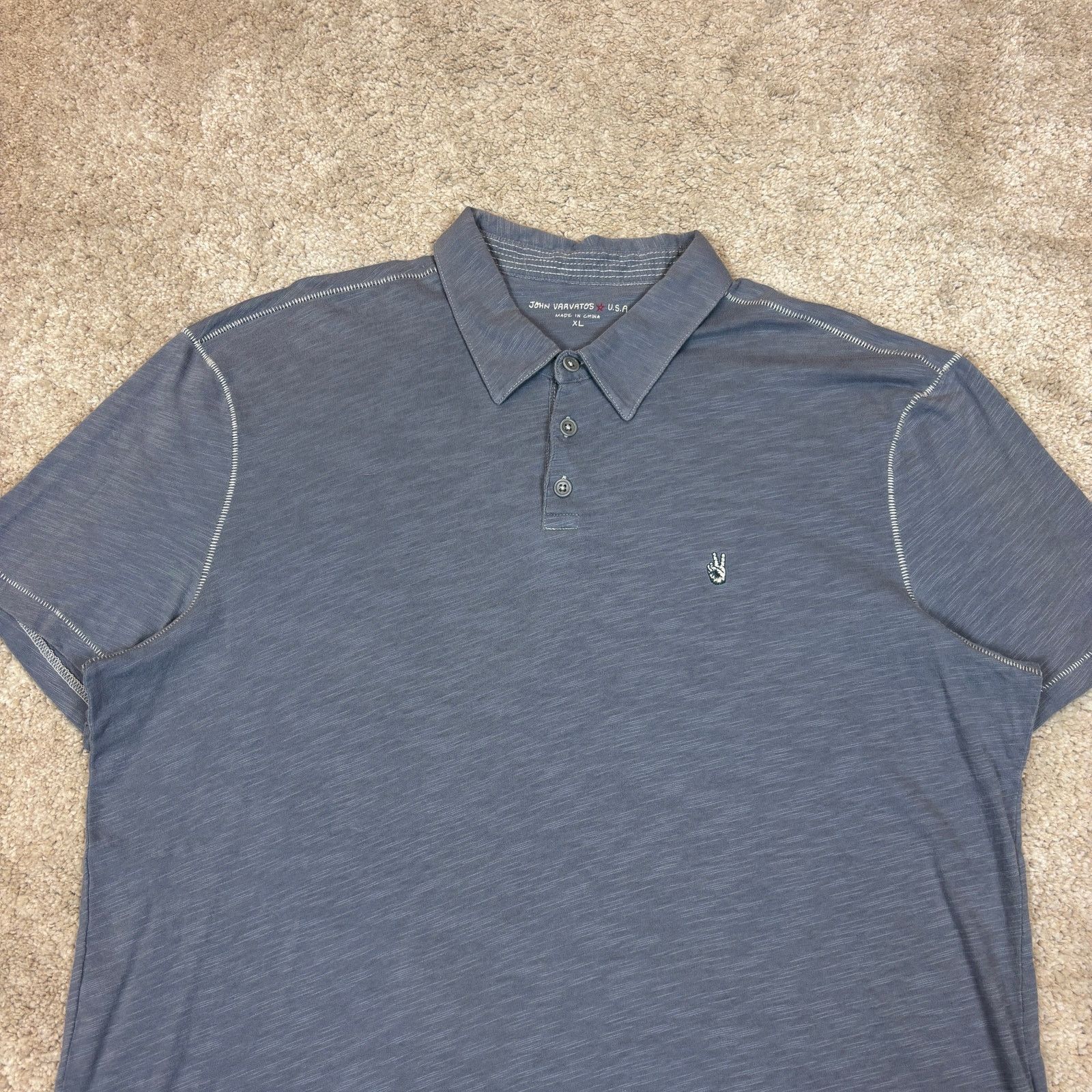 John Varvatos John Varvatos Star USA Cotton Slub Polo Shirt Men's XL Size US XL / EU 56 / 4 - 2 Thumbnail