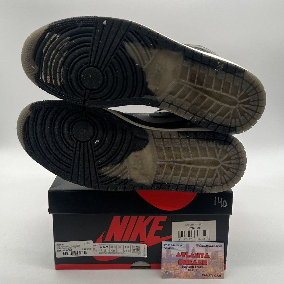 Nike Air Jordan 1 high element gore Tex black particle grey Size US 12 / EU 45 - 8 Thumbnail