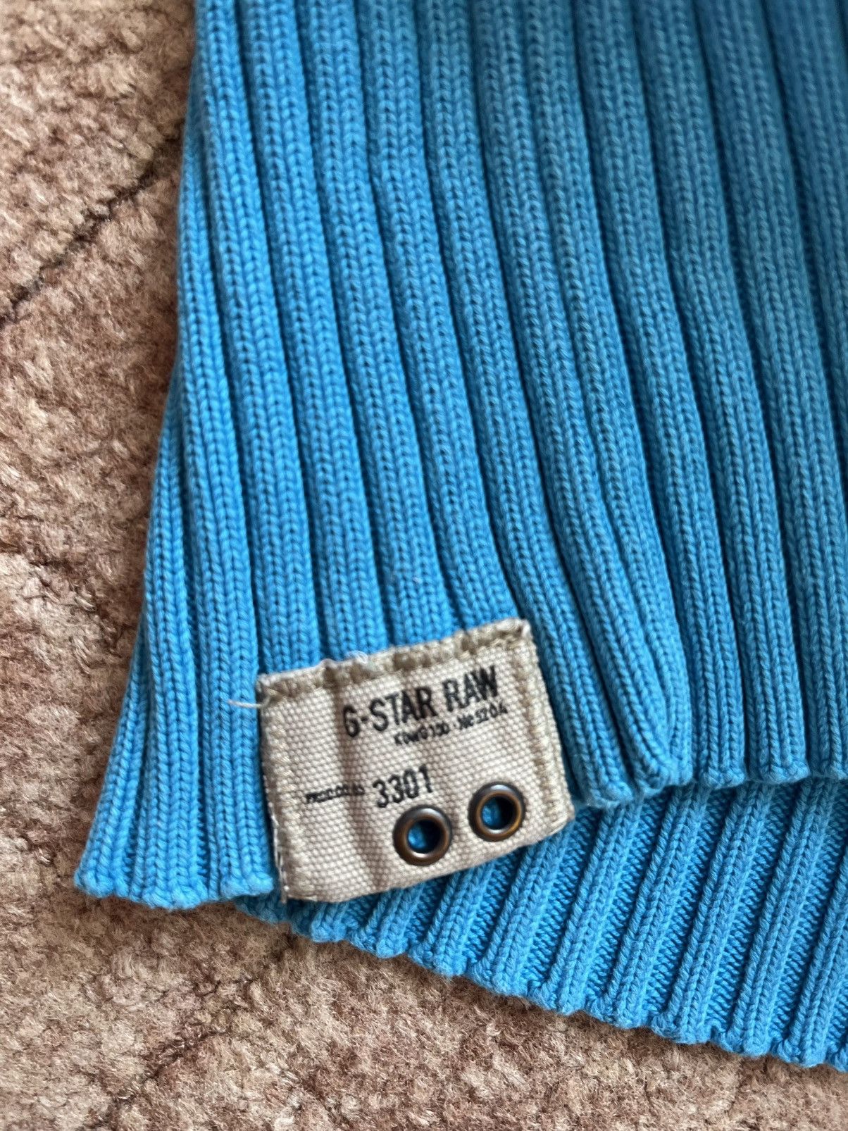 G-Star Vintage G-Star Raw Big Logo Blue Sweater Knit Heavy Cotton Size US XL / EU 56 / 4 - 5 Thumbnail