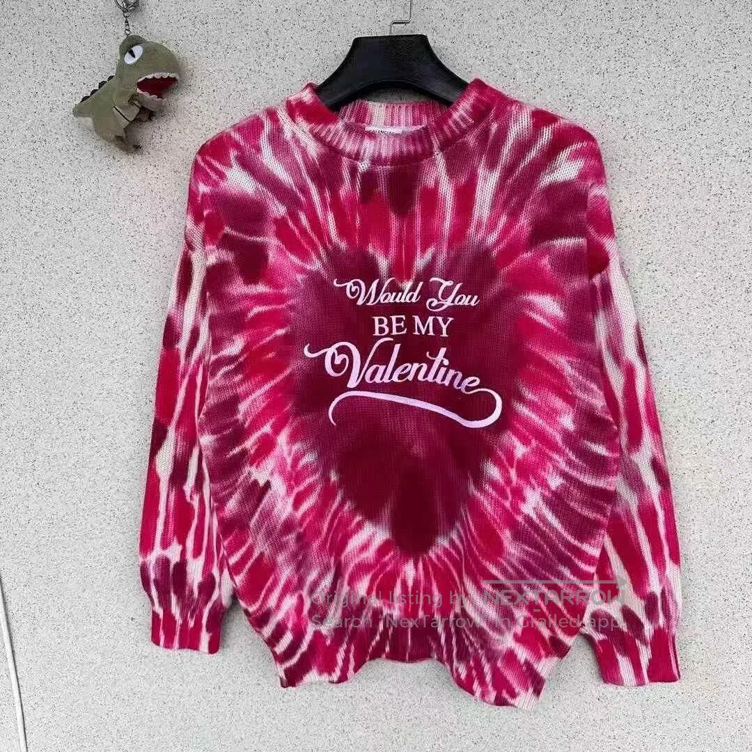 Balenciaga Balenciaga Valentine Limited Tie-Dye Sweater. Size XS / US 0-2 / IT 36-38 - 1 Thumbnail