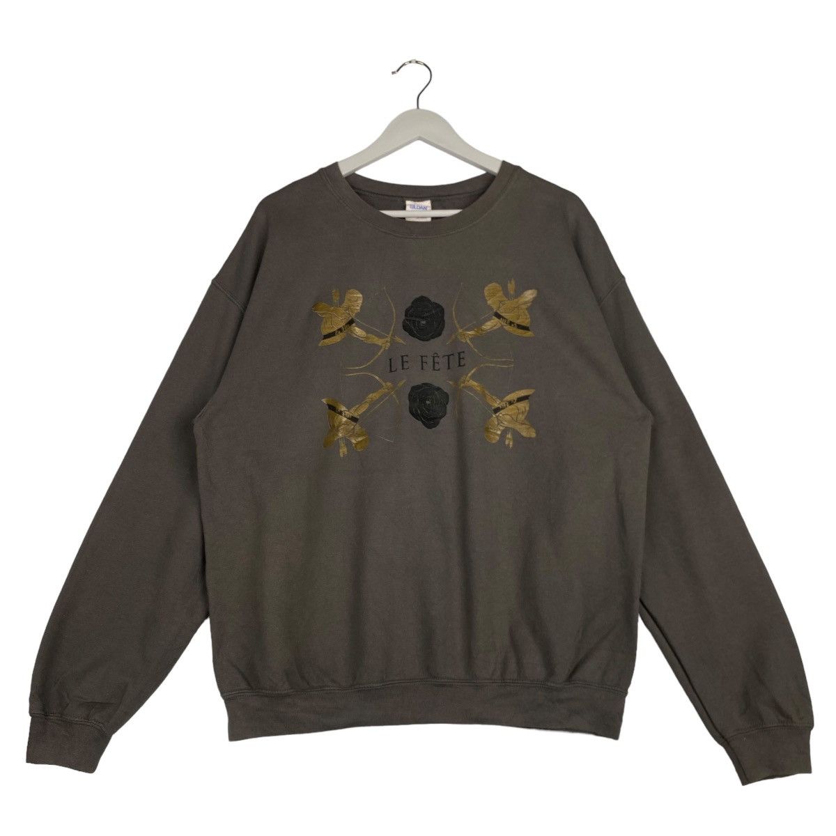 Gildan × Vintage Vintage Gildan Heavy Blend Le Fète Printed Sweatshirt Ash Size L / US 10 / IT 46 - 1 Thumbnail